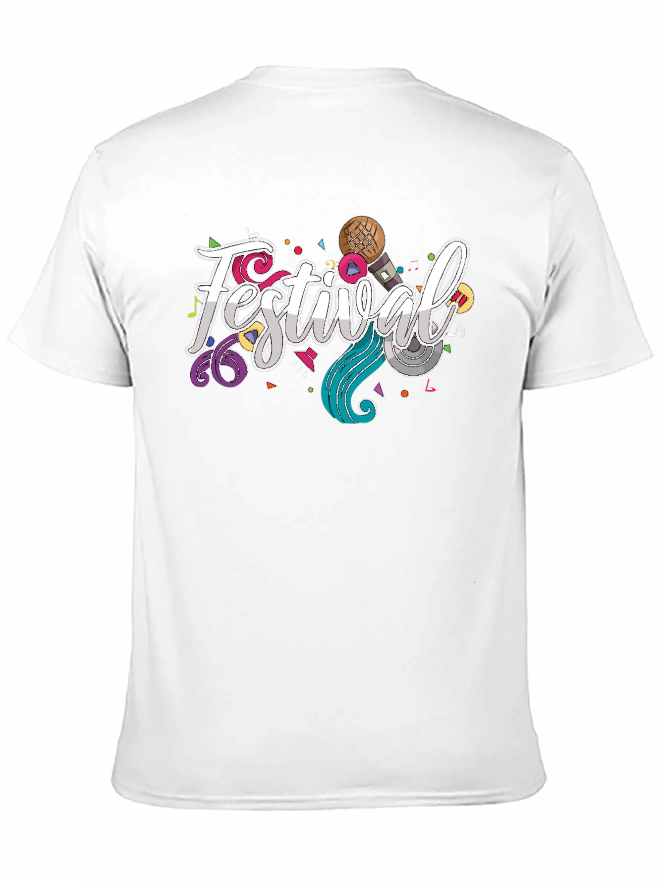 Festival Fun Graphic Tee - Black Cotton T-Shirt