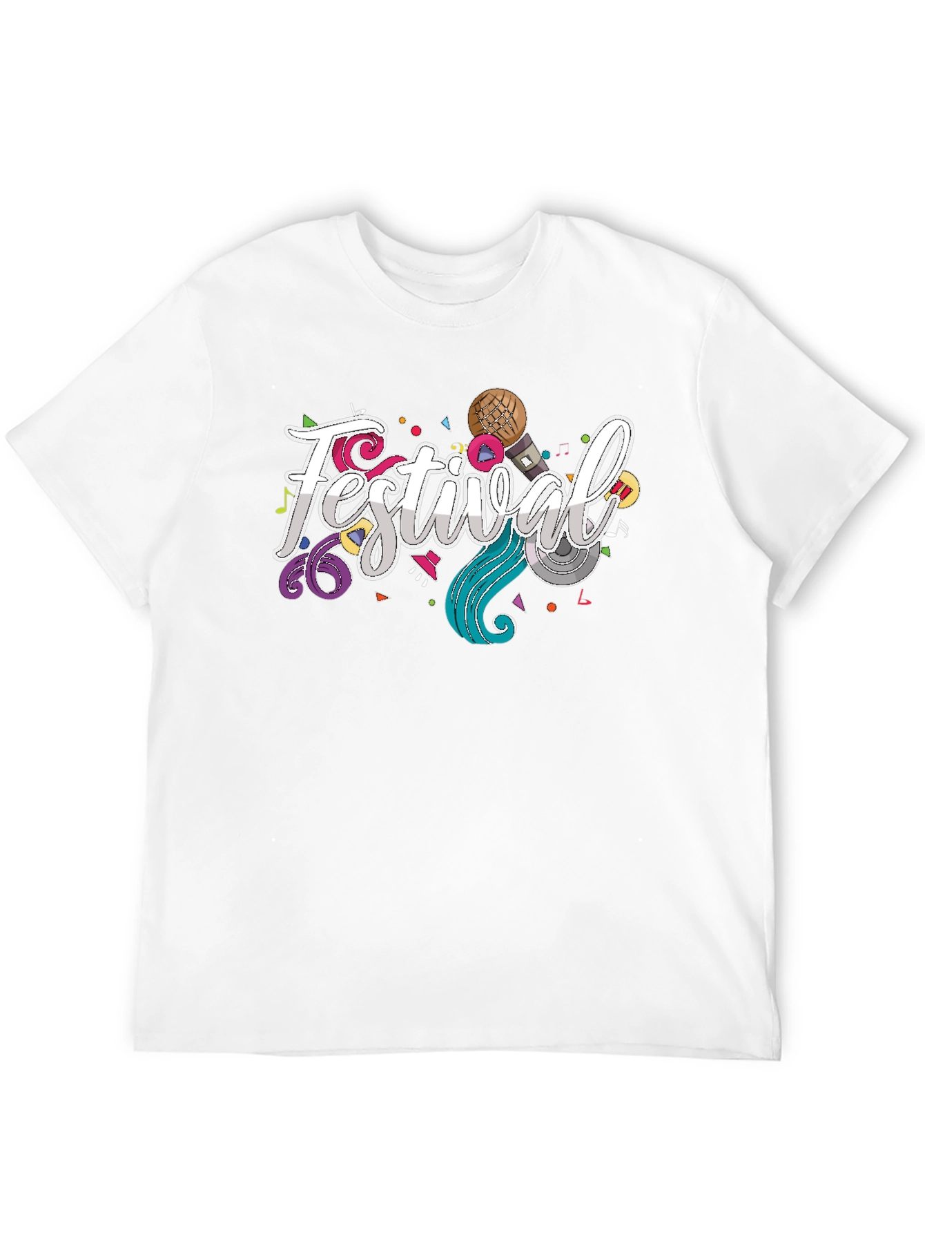 Festival Fun Graphic Tee - Black Cotton T-Shirt