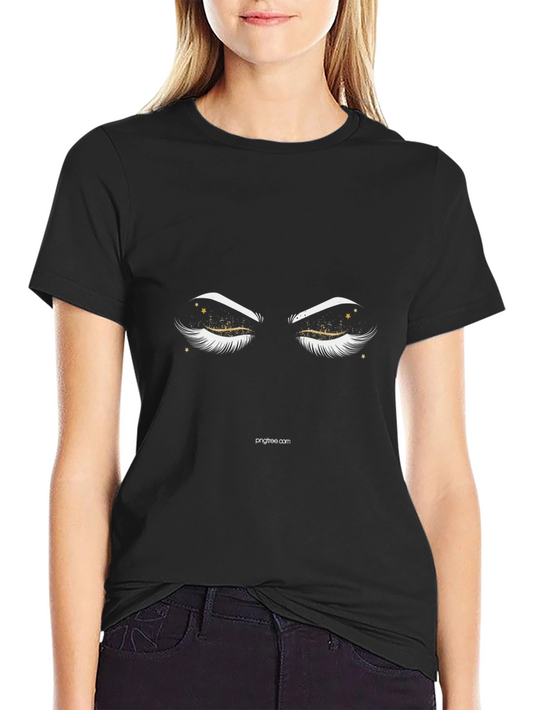Stylish Black Graphic Tee with Eye Design