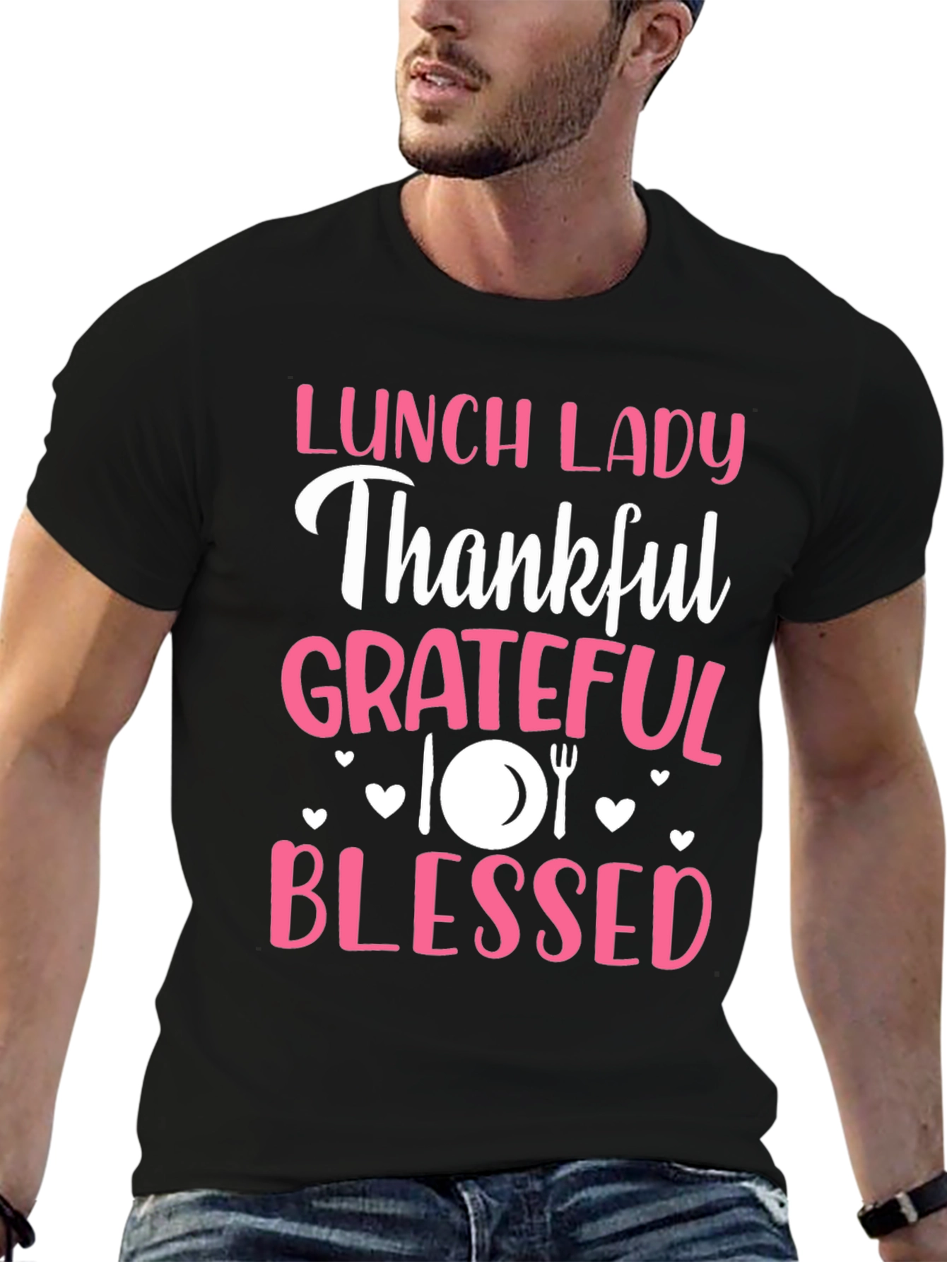 Lunch Lady Thankful Grateful Blessed T-Shirt
