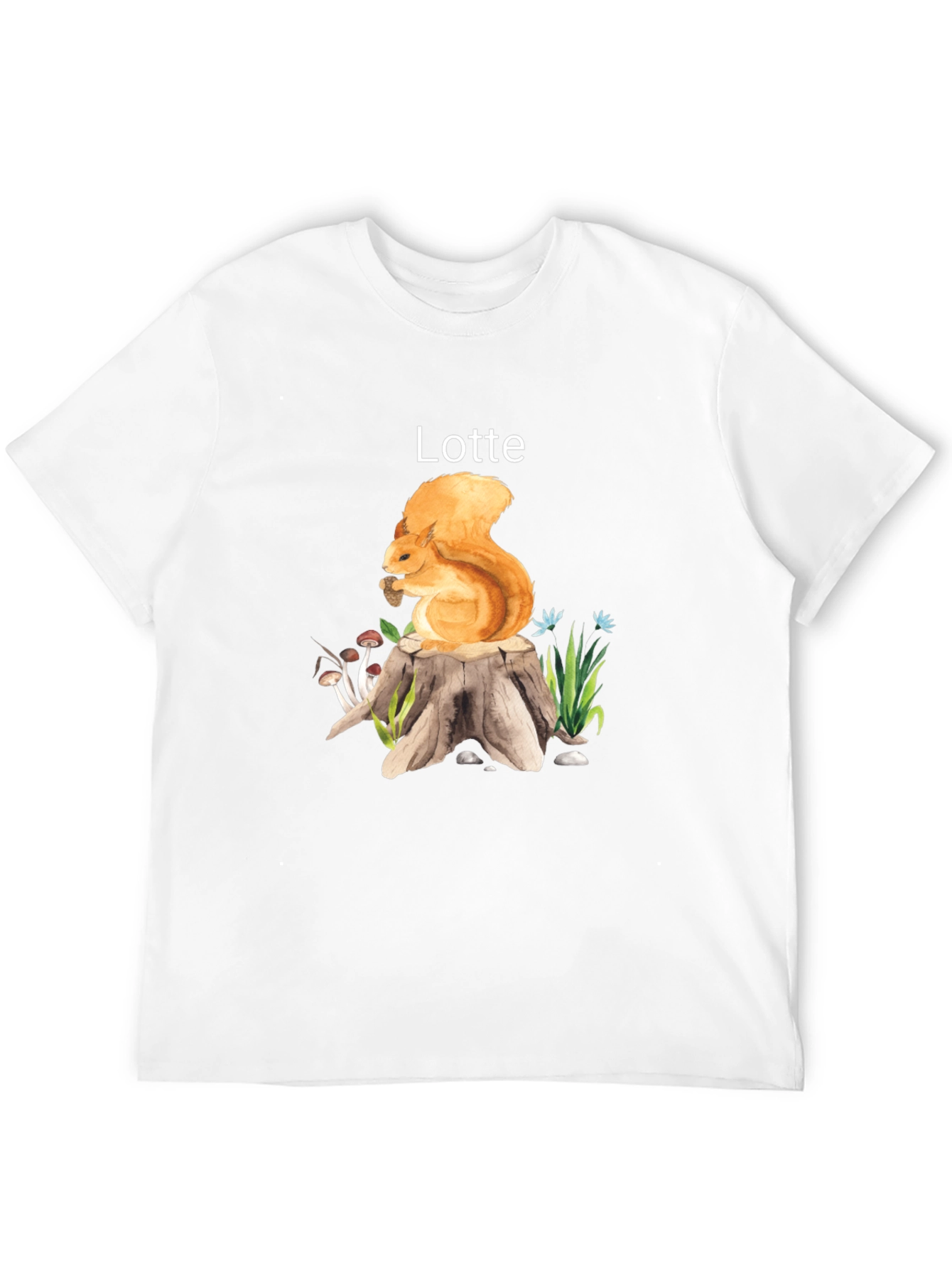 Squirrel on Stump Custom Name T-Shirt