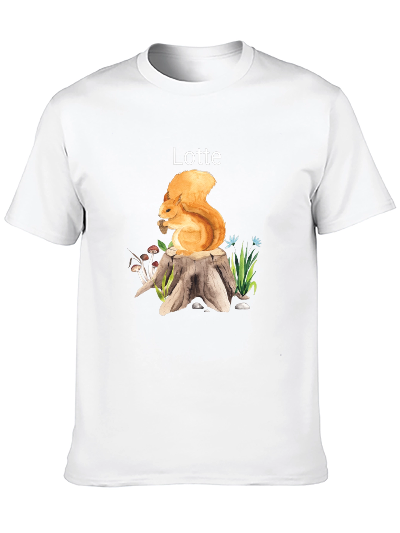 Squirrel on Stump Custom Name T-Shirt