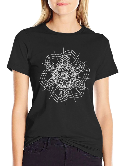 Geometric Spiderweb Graphic Black T-Shirt