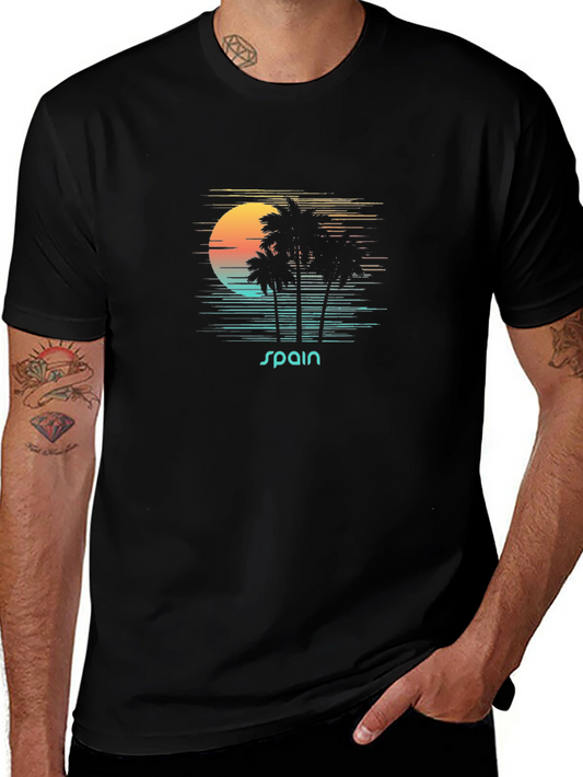 Spain Palm Sunset T-Shirt