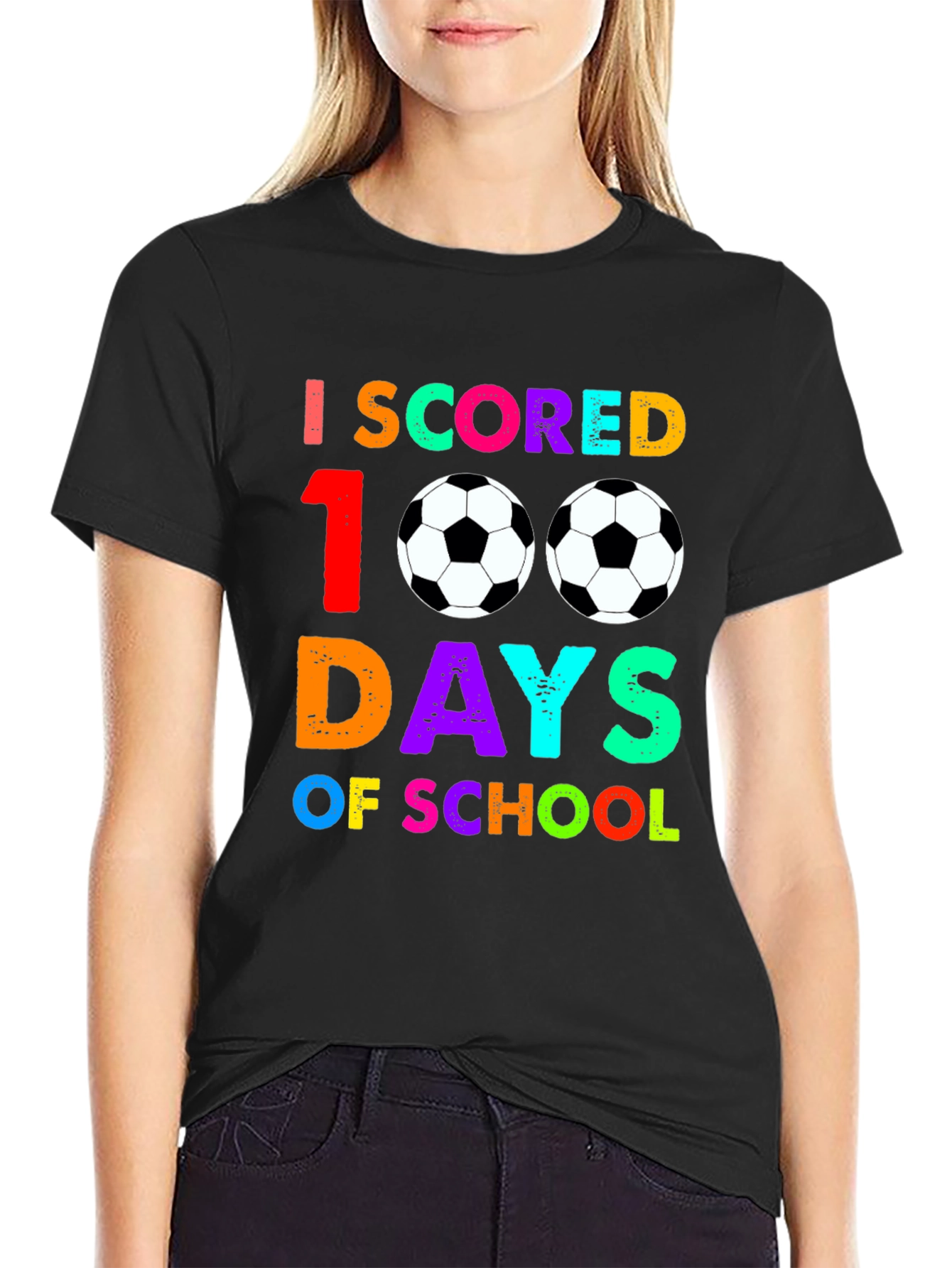 100 Days of School Soccer T-Shirt