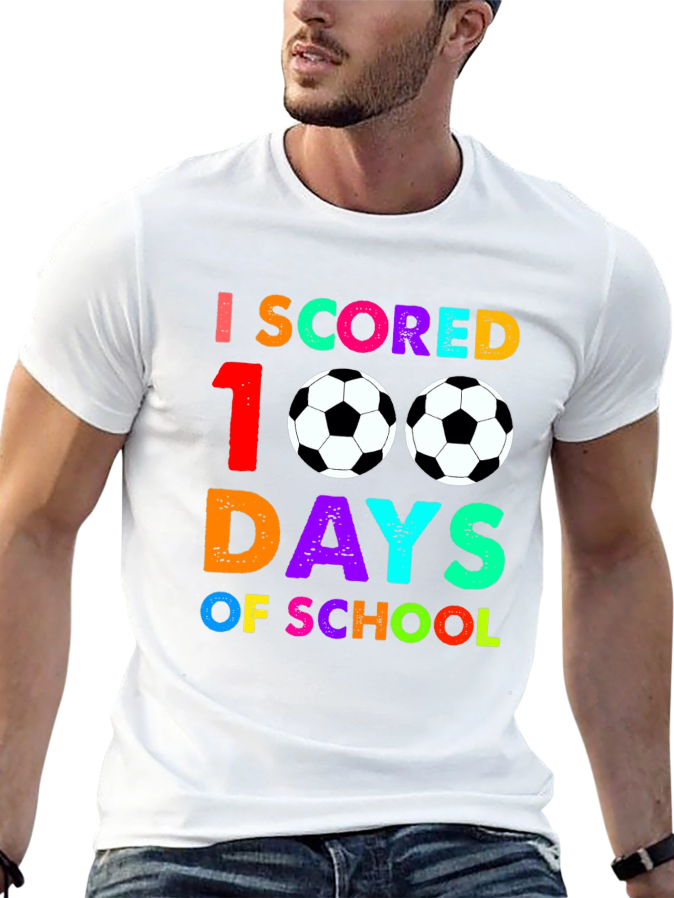 100 Days of School Soccer T-Shirt