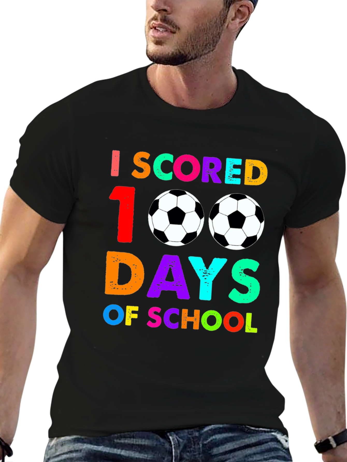 100 Days of School Soccer T-Shirt