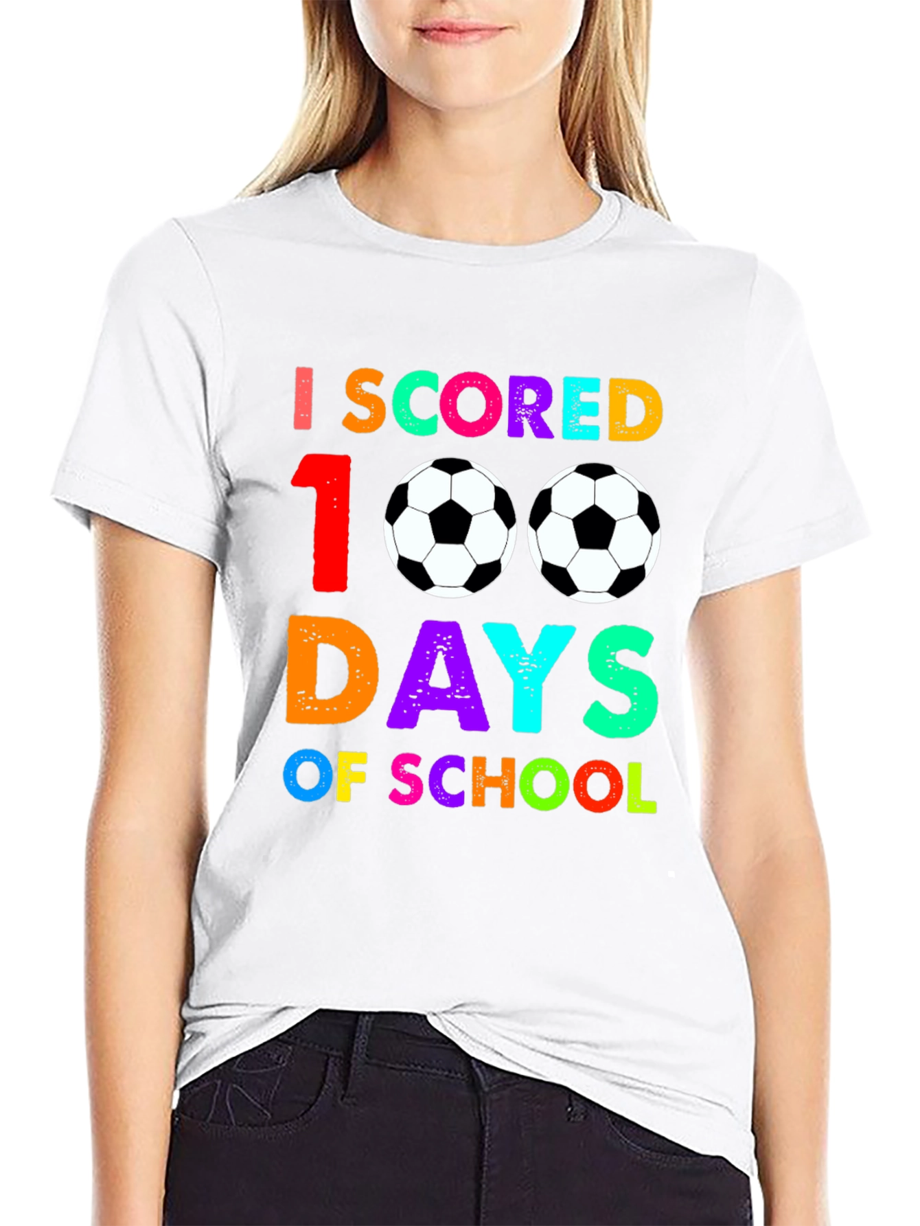 100 Days of School Soccer T-Shirt