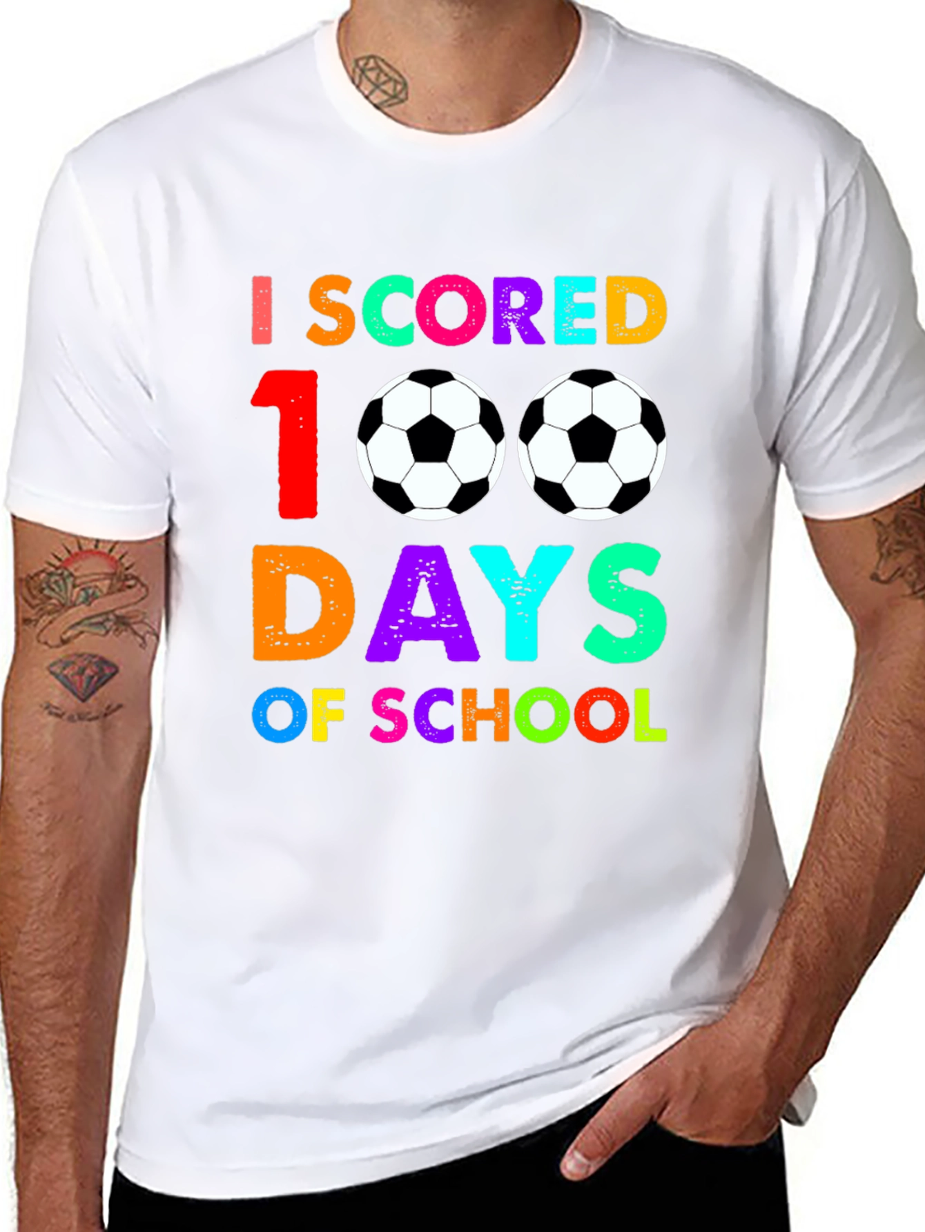 100 Days of School Soccer T-Shirt