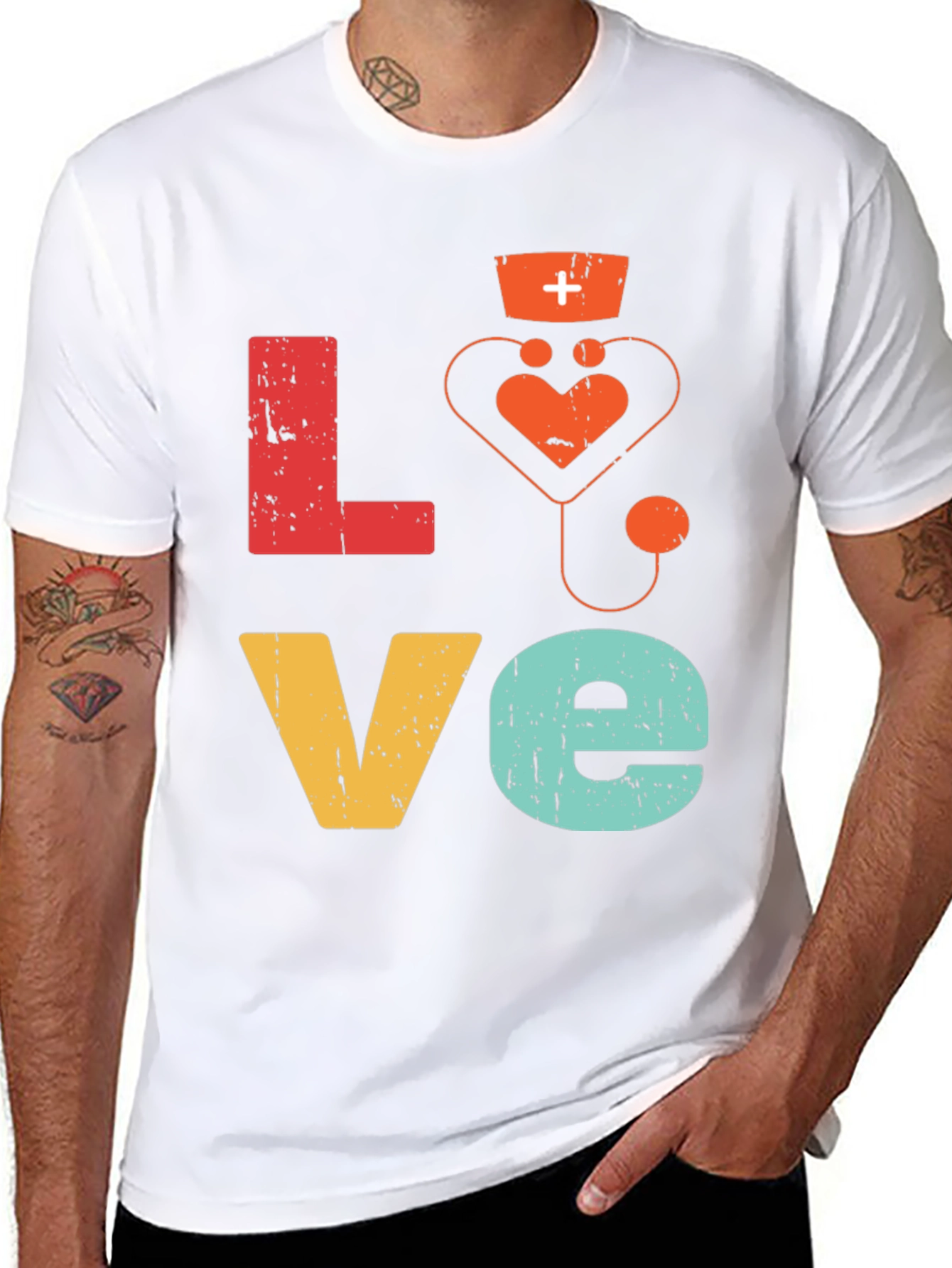 Nurse Love Graphic Tee - Healthcare Appreciation T-Shirt