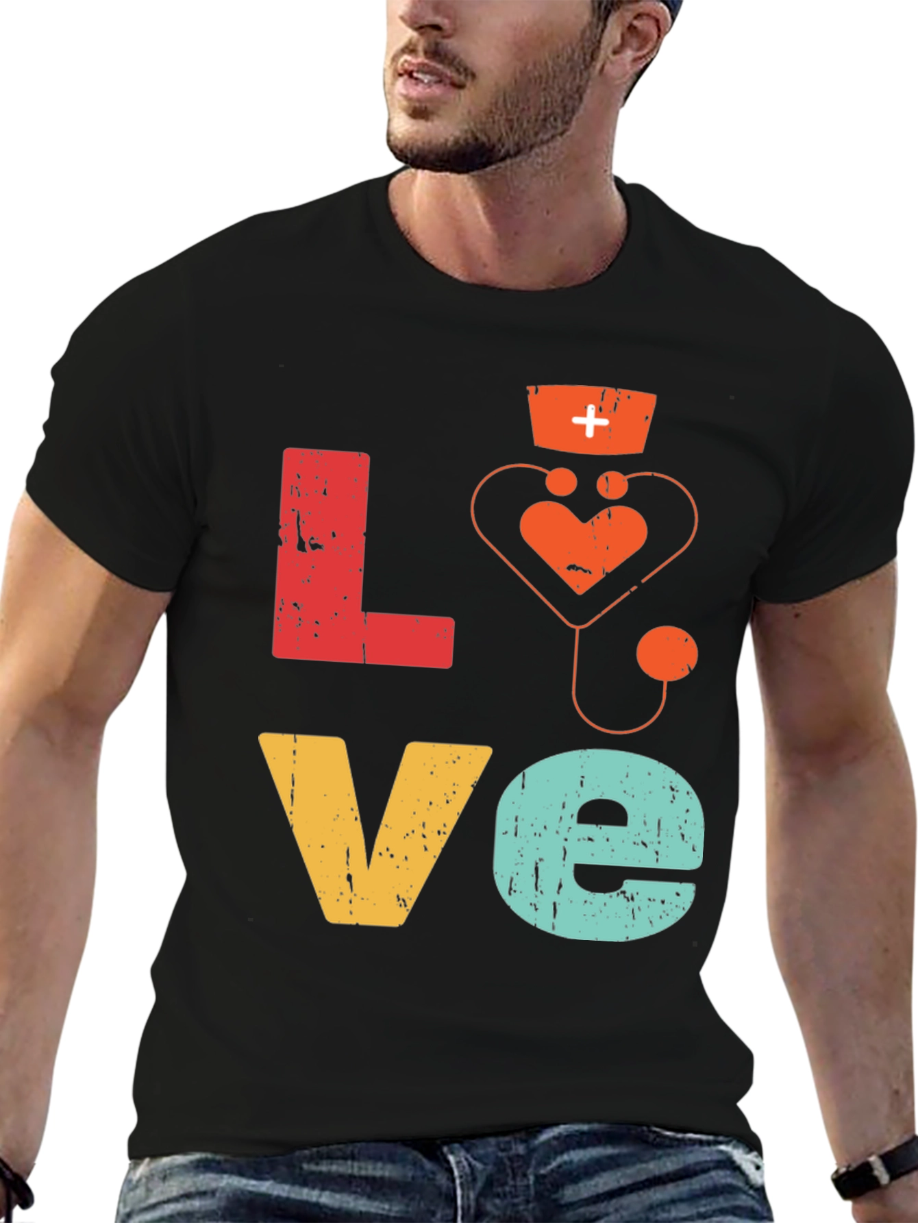 Nurse Love Graphic Tee - Healthcare Appreciation T-Shirt