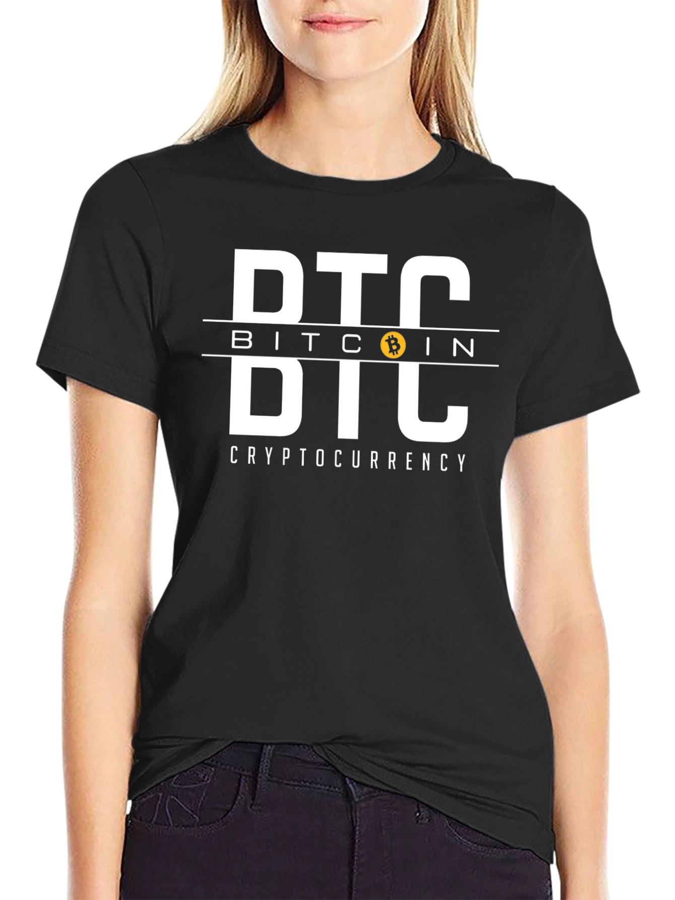 Bitcoin Cryptocurrency T-Shirt BTC Black