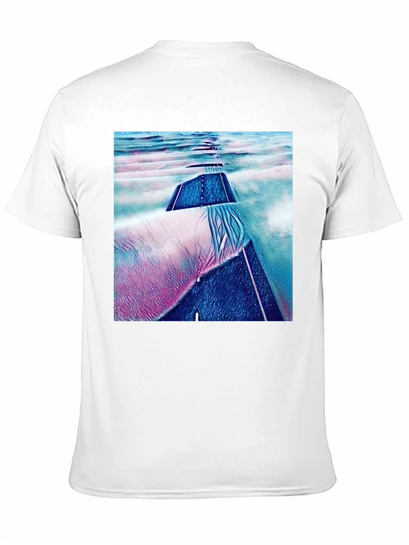 Abstract Road Print Black T-Shirt