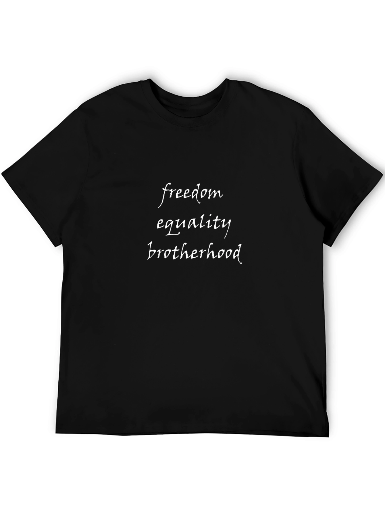 Freedom Equality Brotherhood Graphic Tee - Black