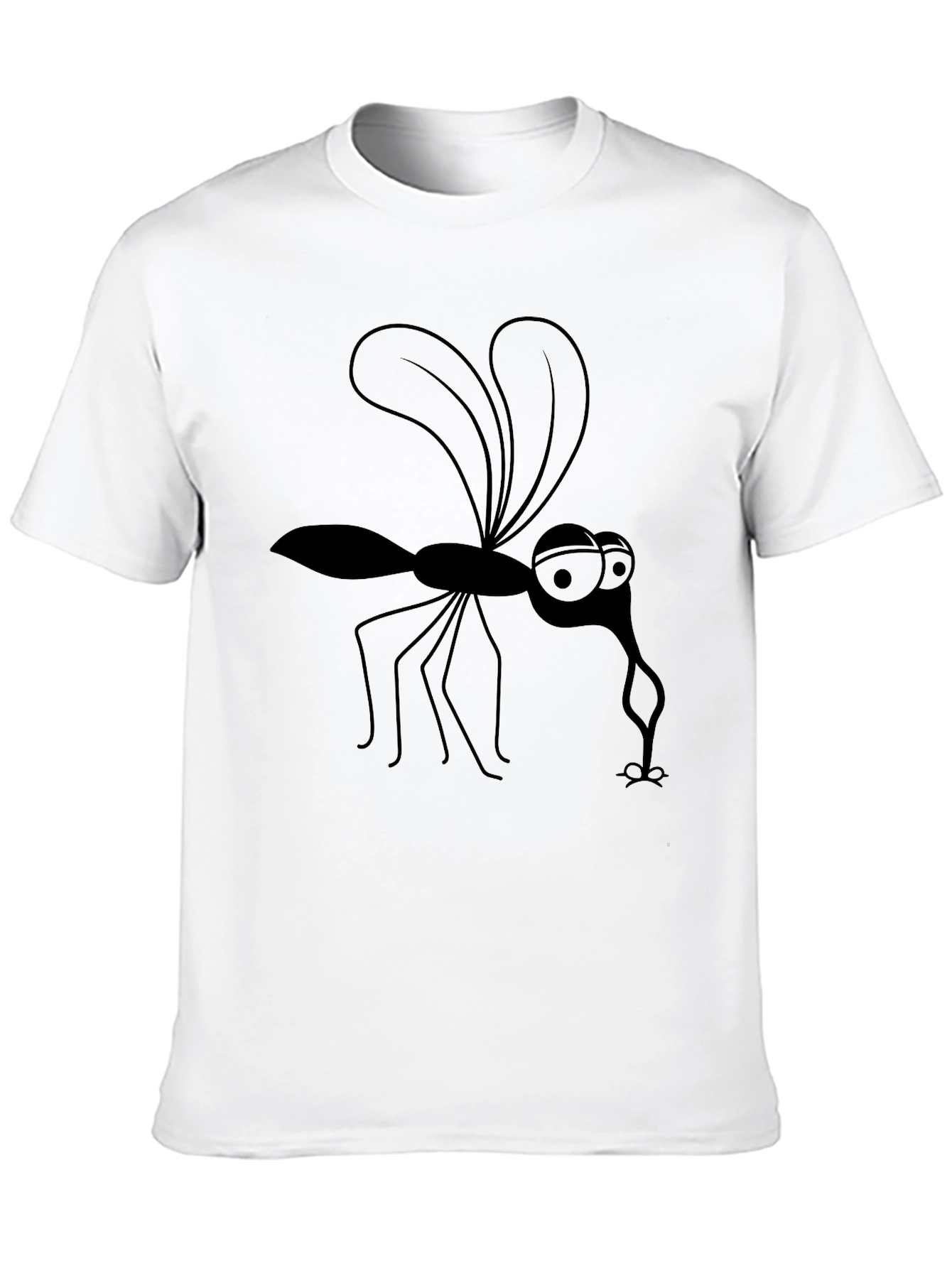 Cartoon Mosquito Graphic Tee - Black