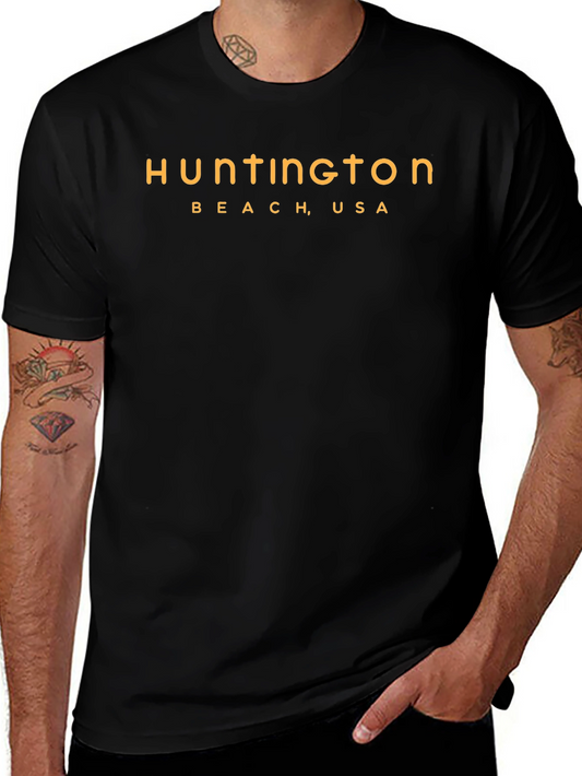 Huntington Beach USA Graphic Tee - Black