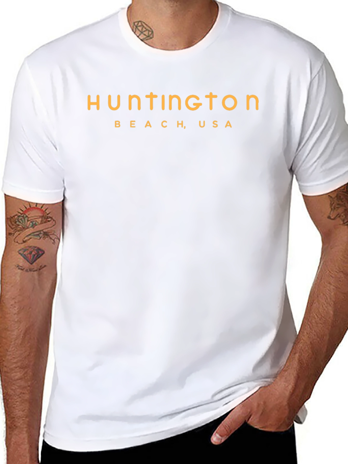 Huntington Beach USA Graphic Tee - Black