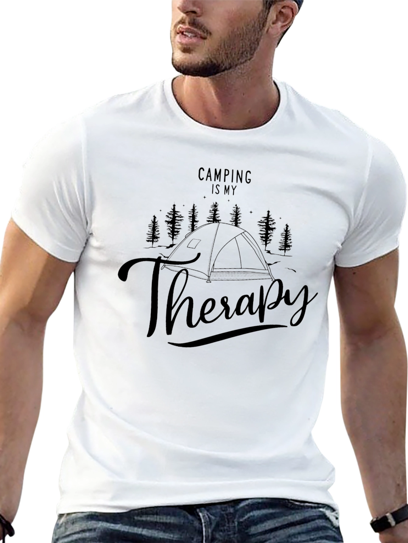 Camping Is My Therapy Graphic Tee