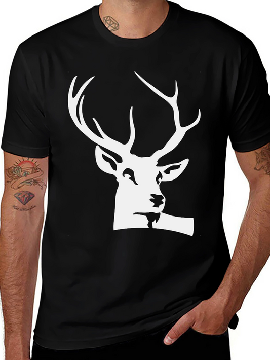 Black Deer Graphic Tee - Stylish Stag Shirt