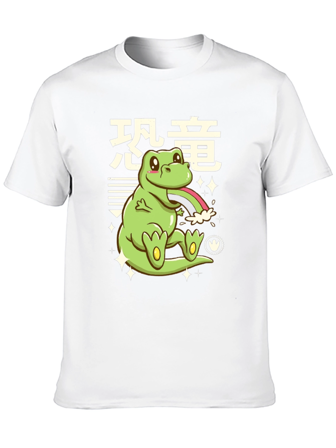 Kawaii Dinosaur Graphic Tee - Black