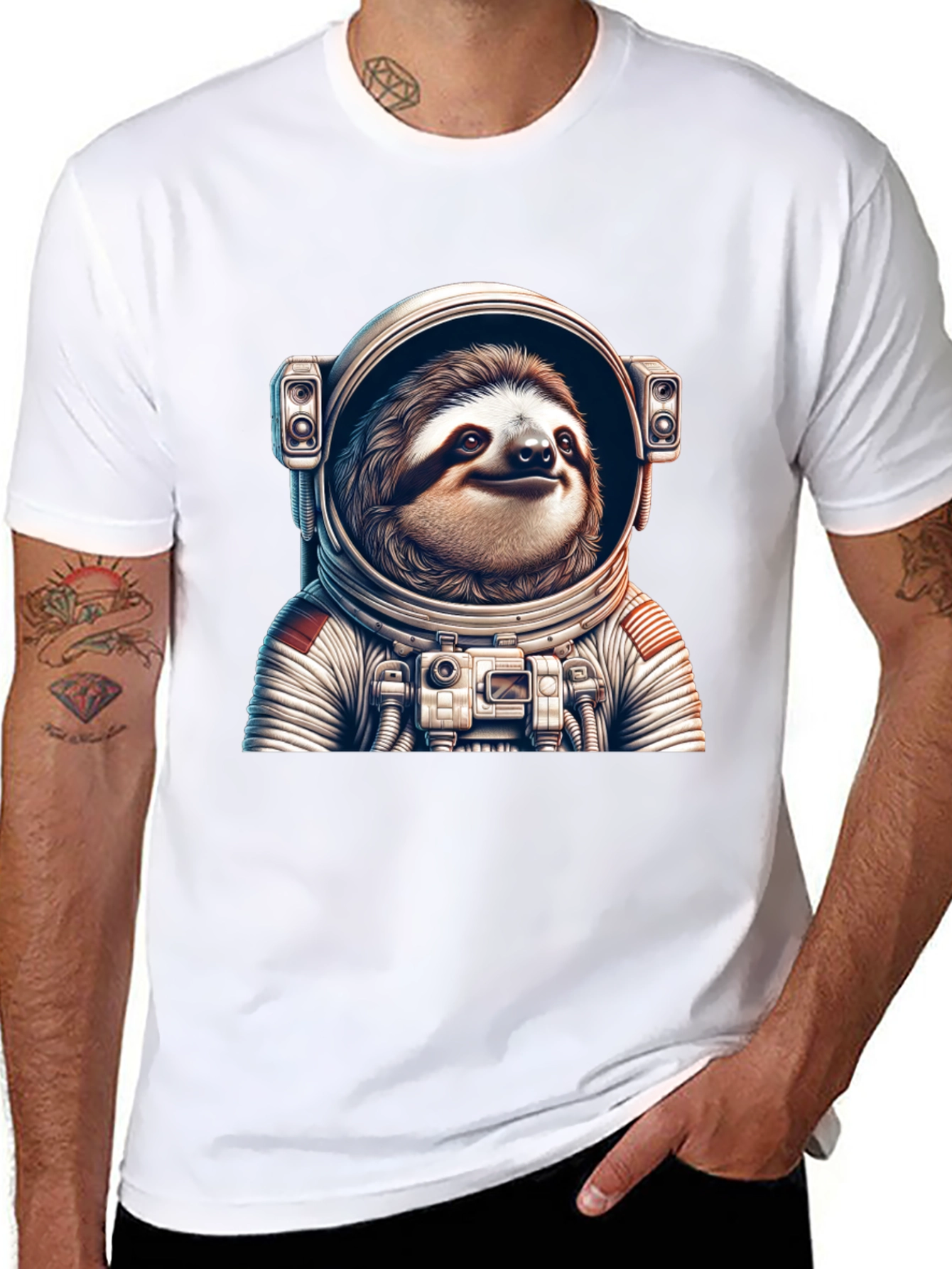 Sloth Astronaut Graphic T-Shirt - Space Explorer