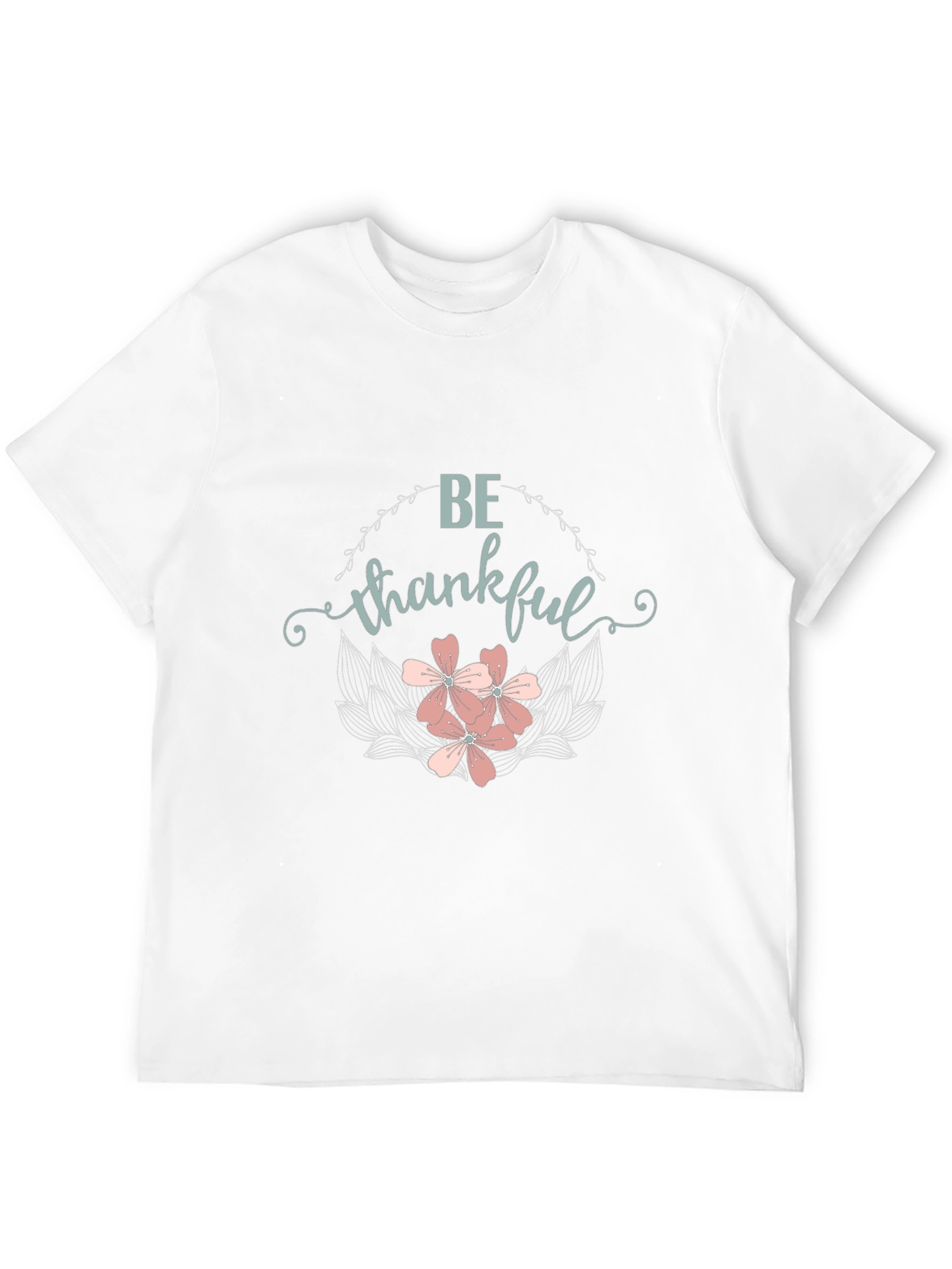 Be Thankful Floral Graphic T-Shirt