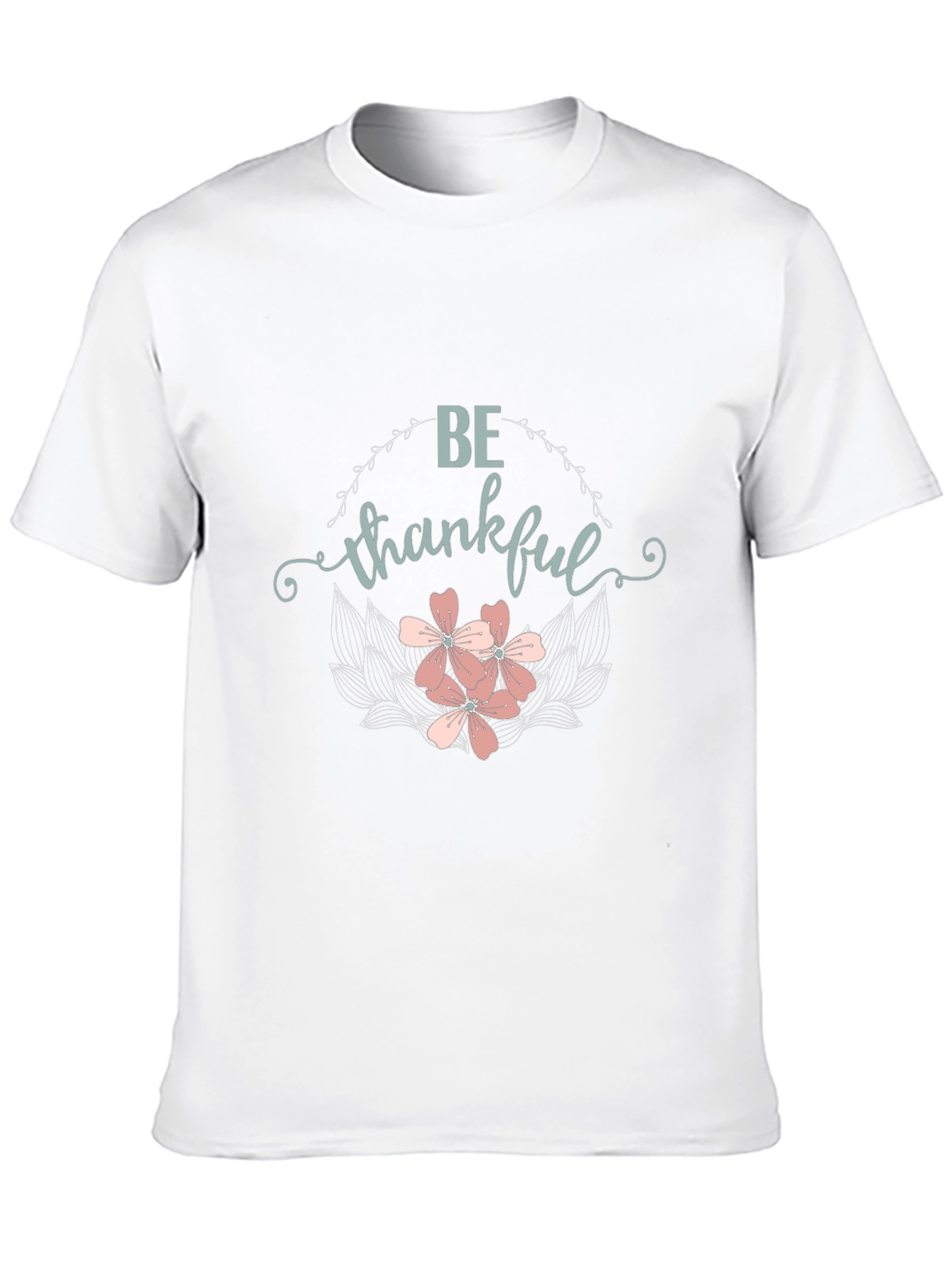 Be Thankful Floral Graphic T-Shirt