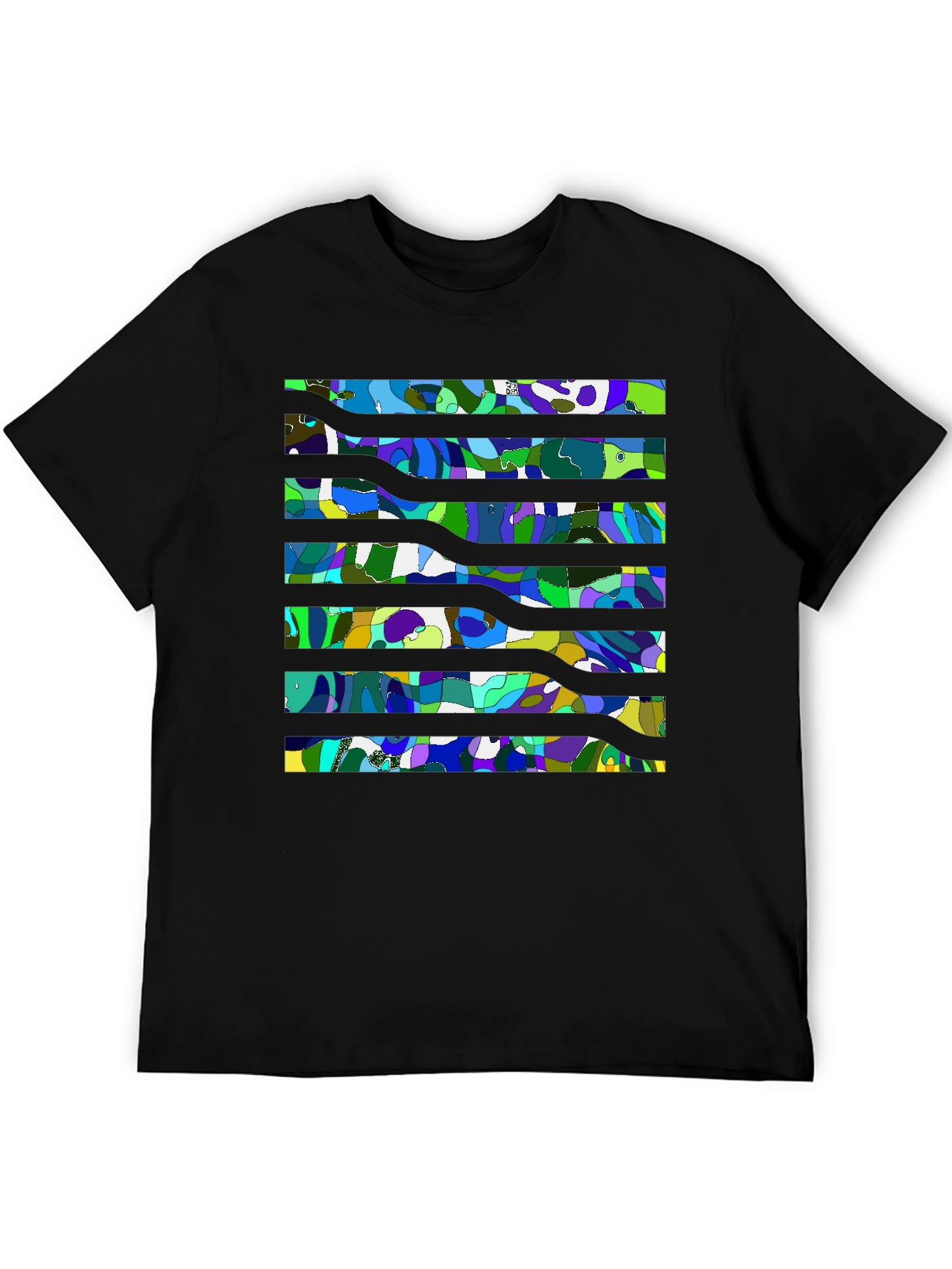 Abstract Stripe Mens Graphic Tee - Modern Art Print