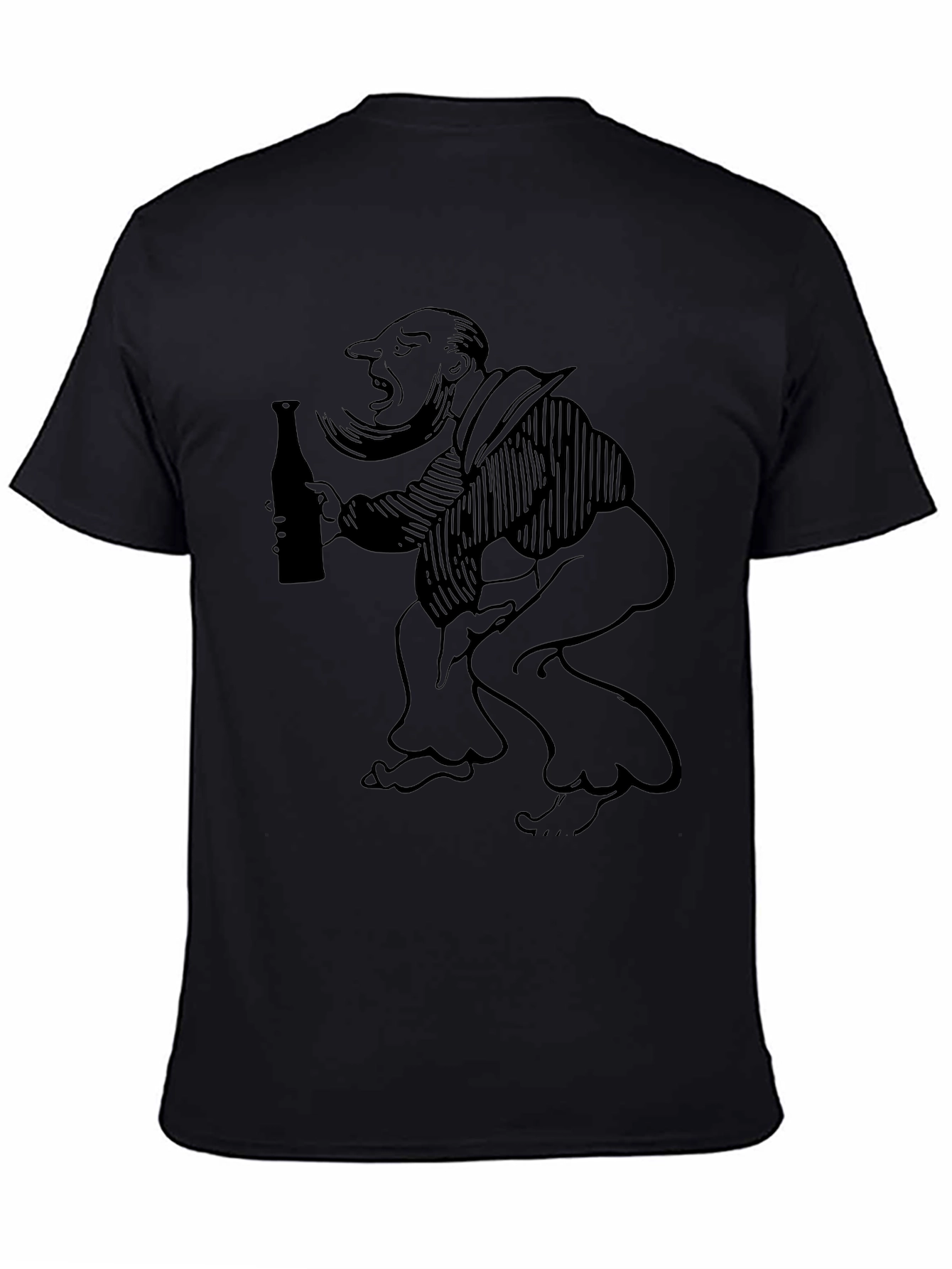 Humorous Character Black T-Shirt