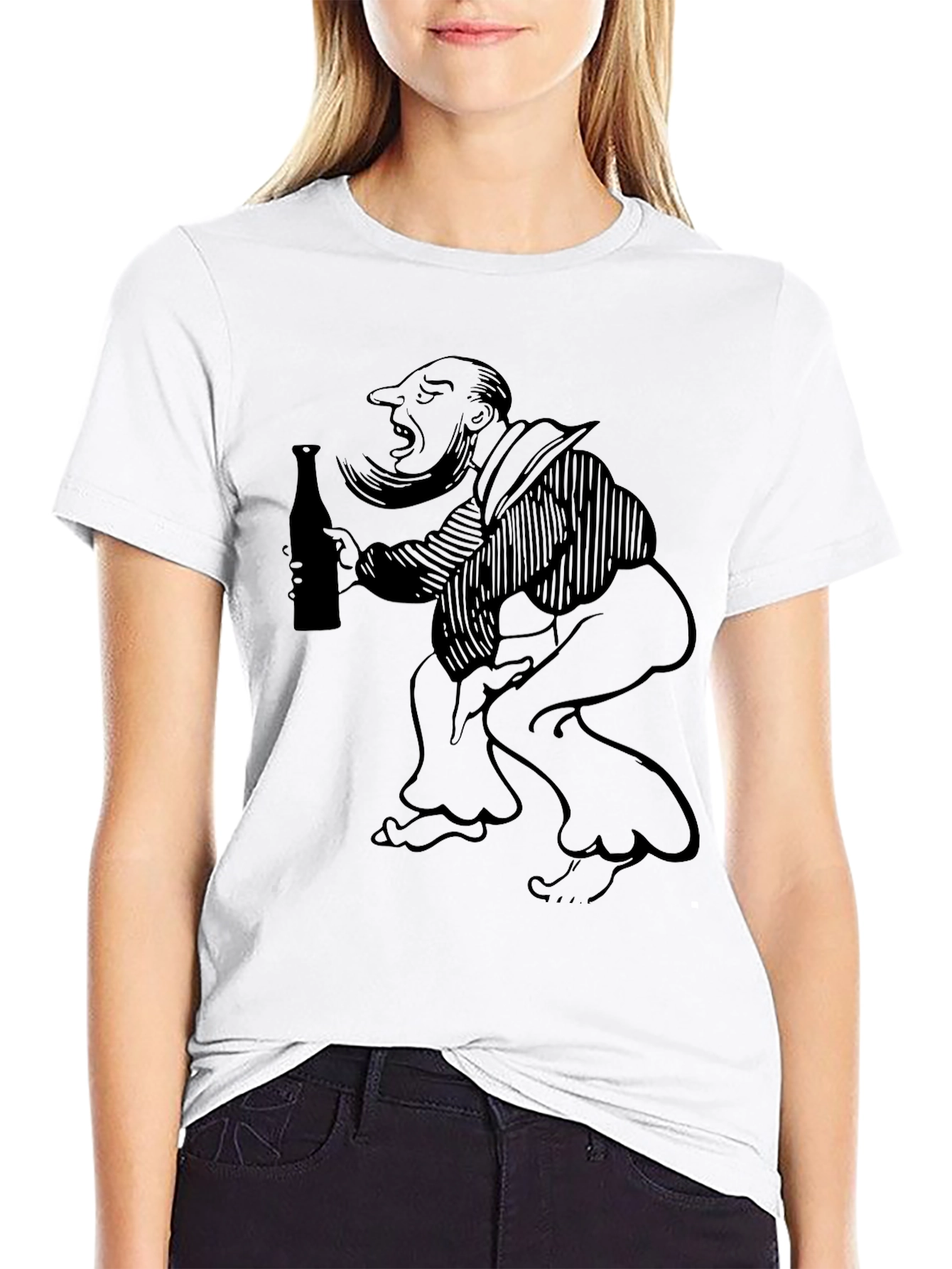 Humorous Character Black T-Shirt