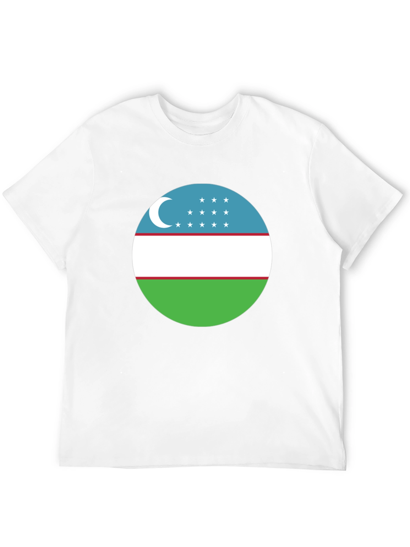 Uzbekistan Flag T-Shirt - Black Cotton Tee