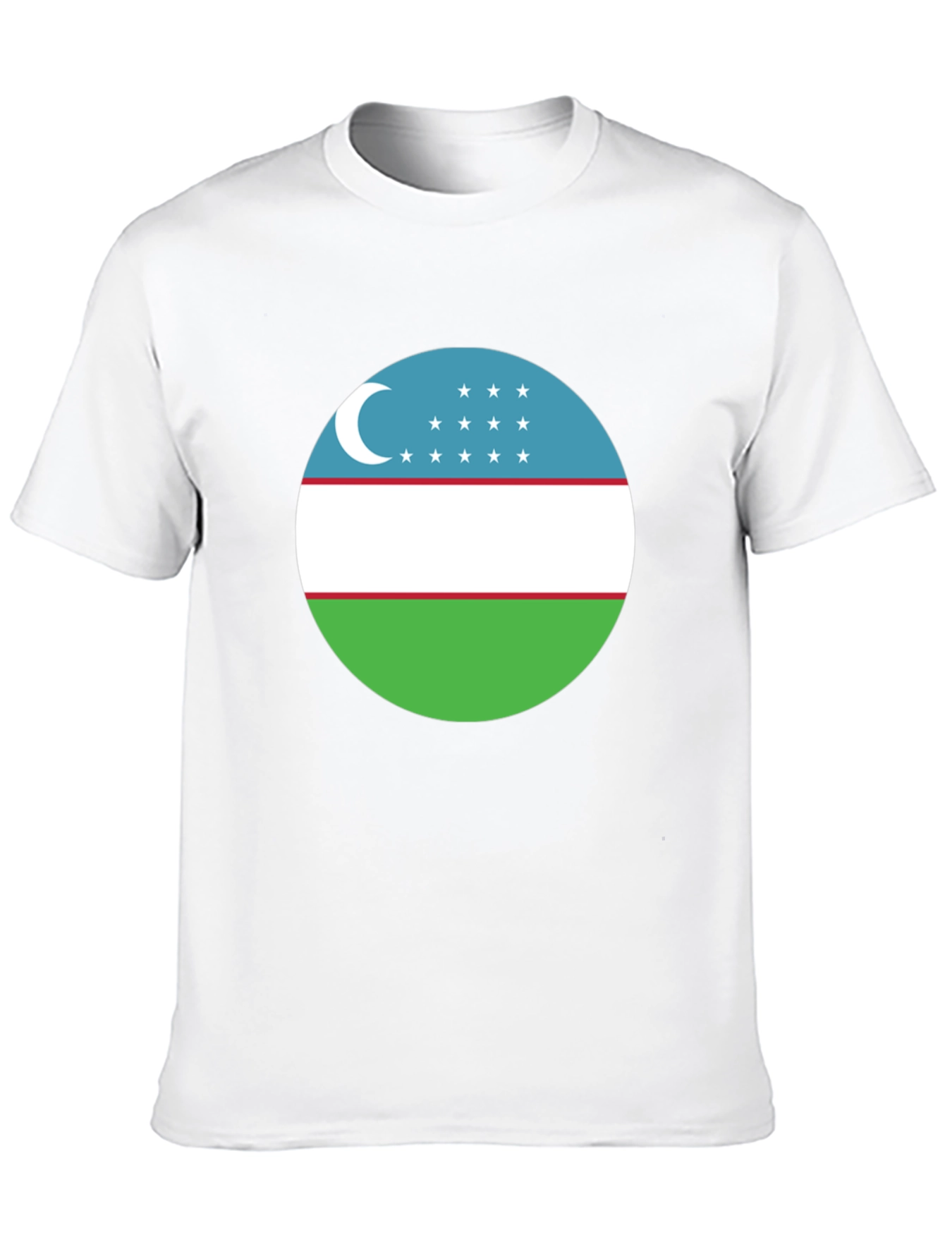 Uzbekistan Flag T-Shirt - Black Cotton Tee