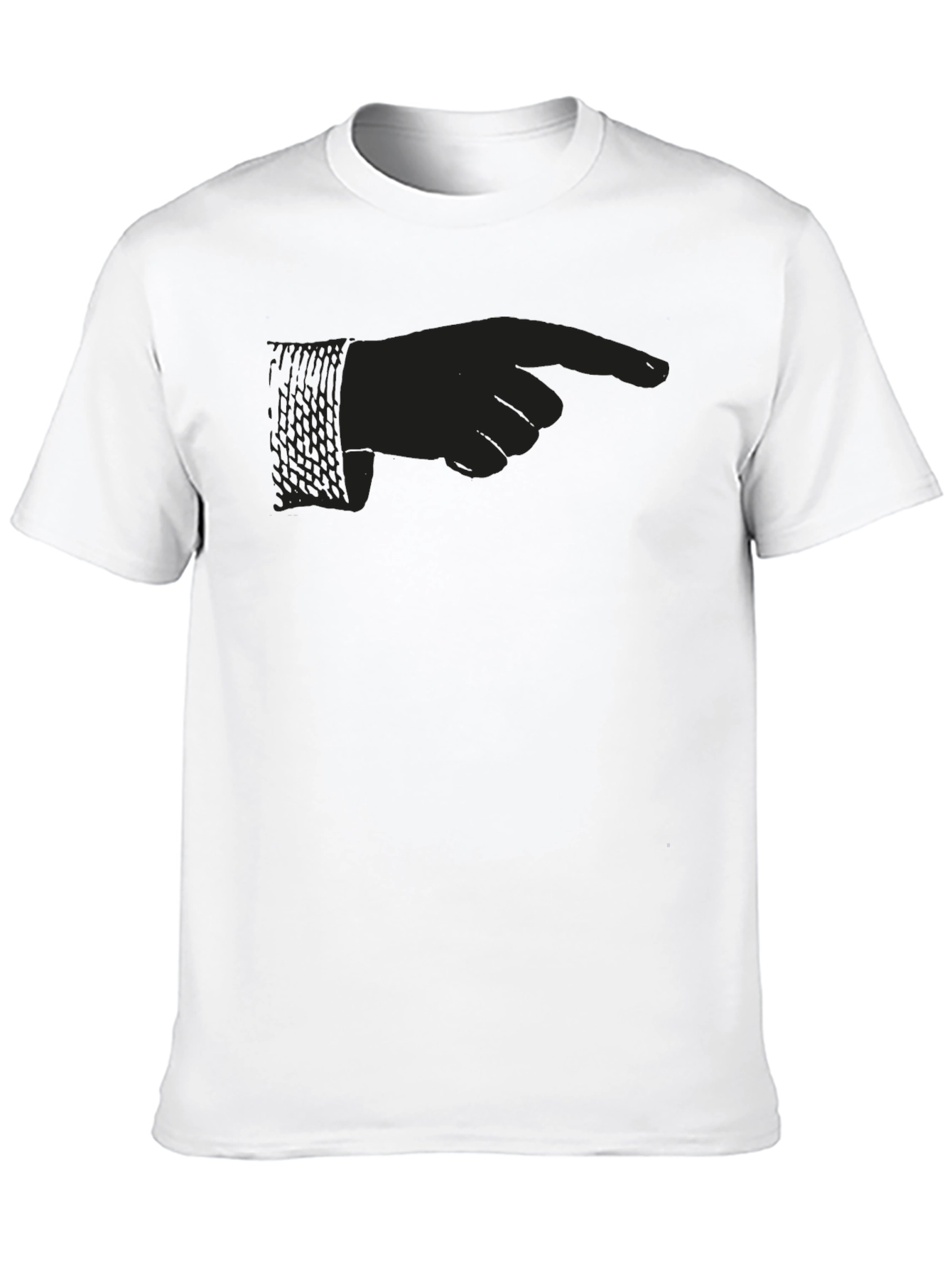 Pointing Hand Graphic Tee - Modern Crew Neck