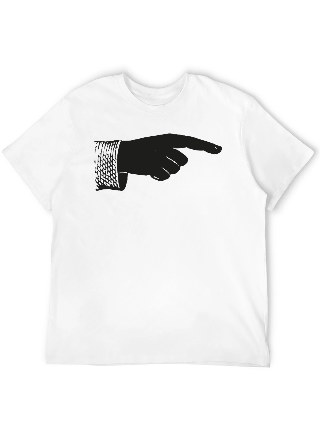 Pointing Hand Graphic Tee - Modern Crew Neck