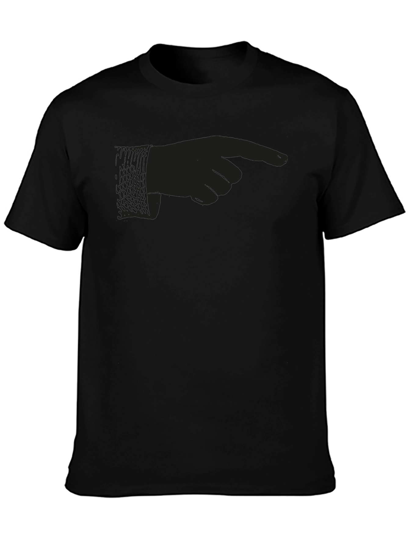 Pointing Hand Graphic Tee - Modern Crew Neck