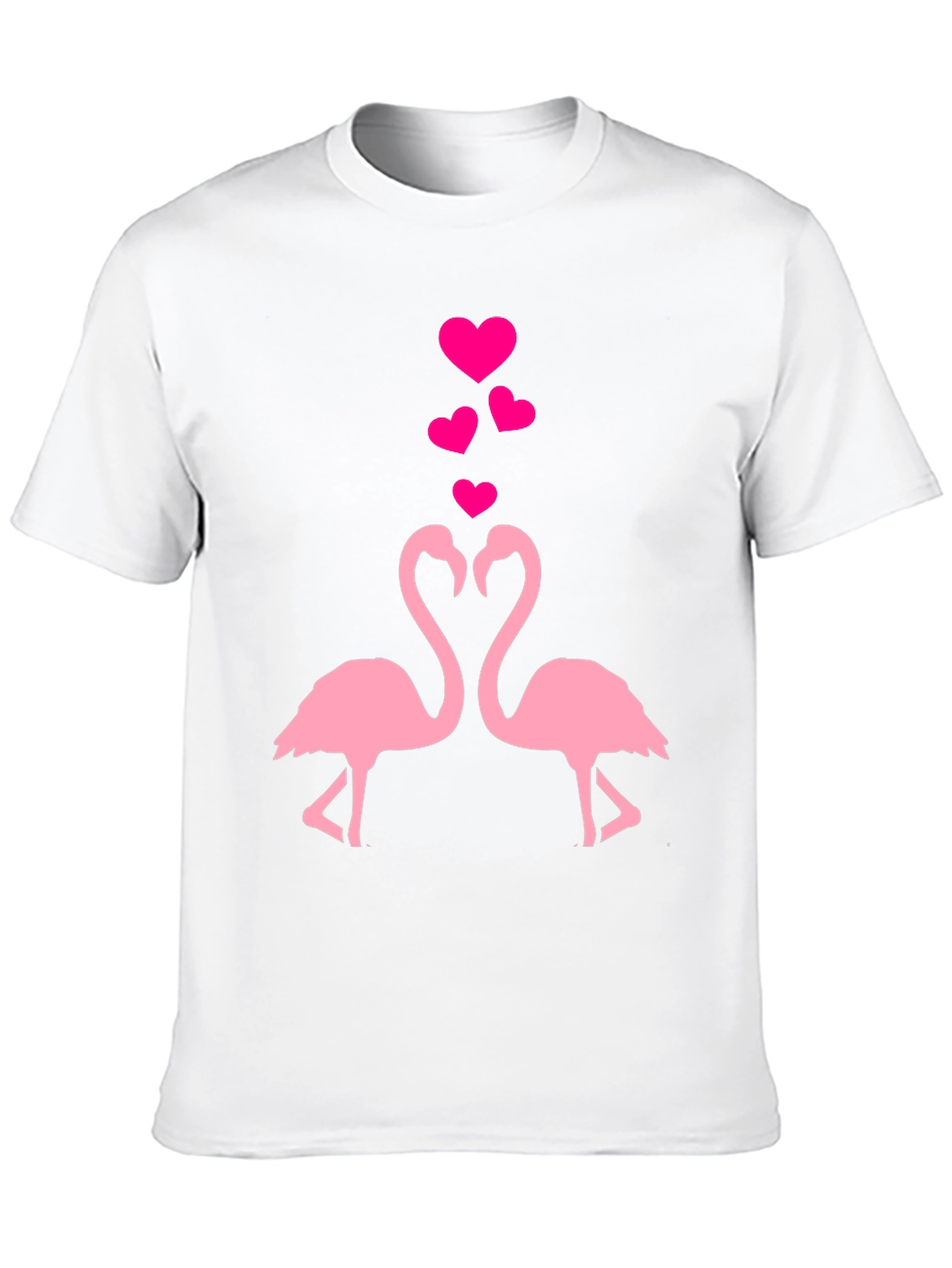 Flamingo Love T-Shirt - Black Cotton Blend