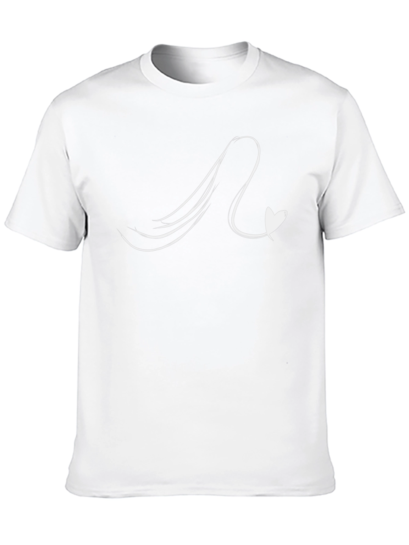 Mens Black Tee with Heart Wave Design