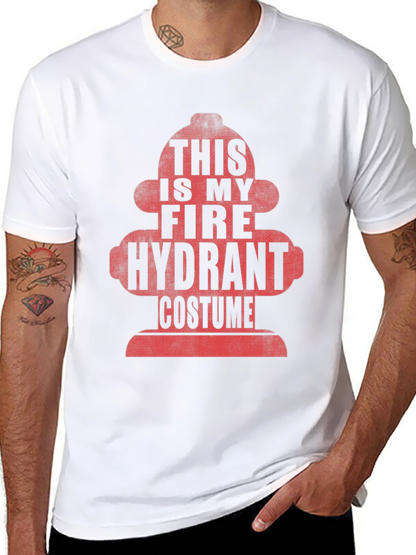 Fire Hydrant Costume T-Shirt - Funny Halloween Tee