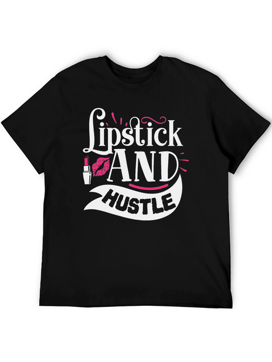 Lipstick and Hustle Graphic Tee - Black