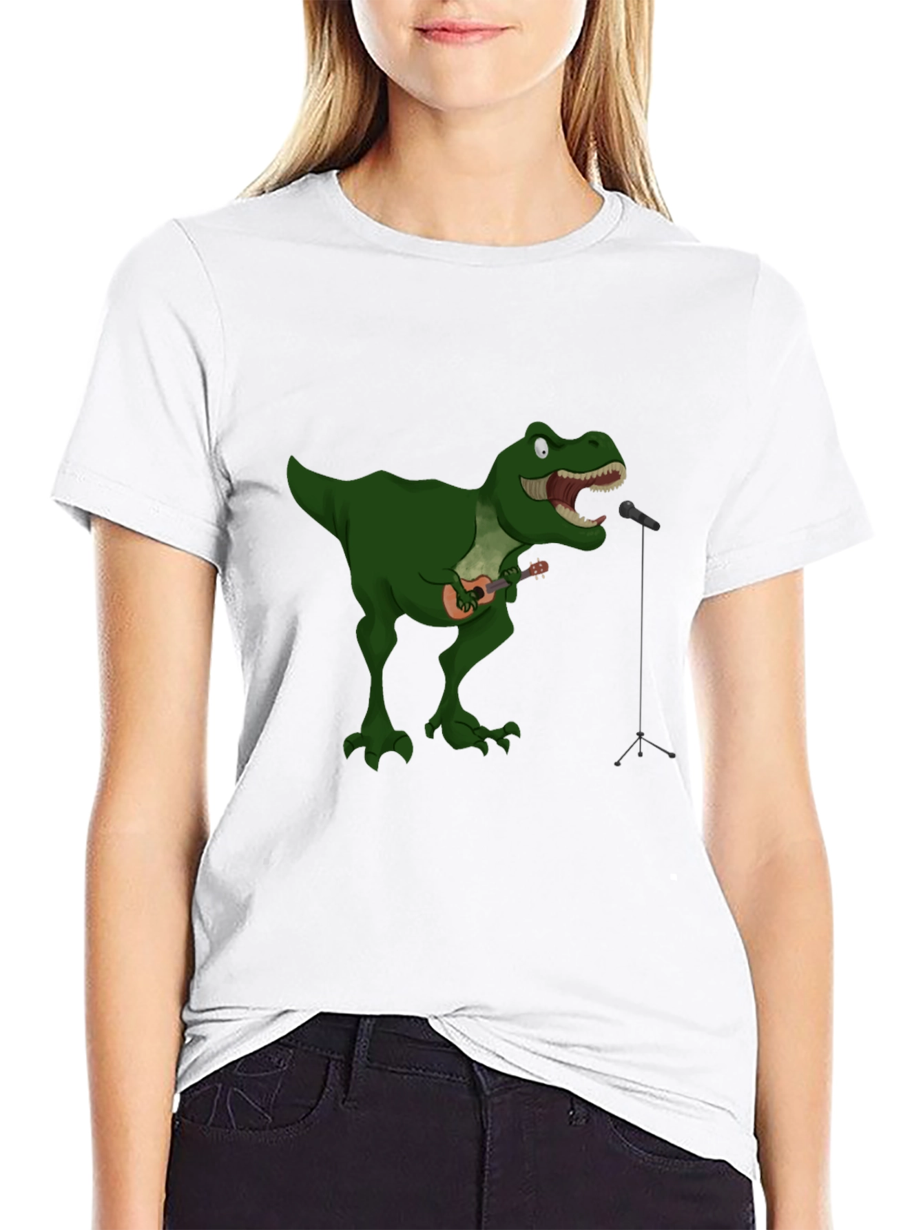 Dino Ukulele Black T-Shirt