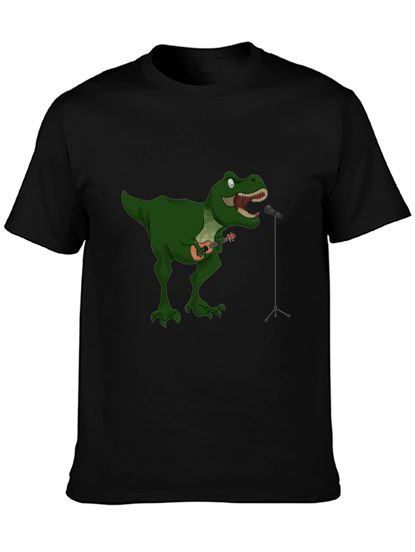 Dino Ukulele Black T-Shirt