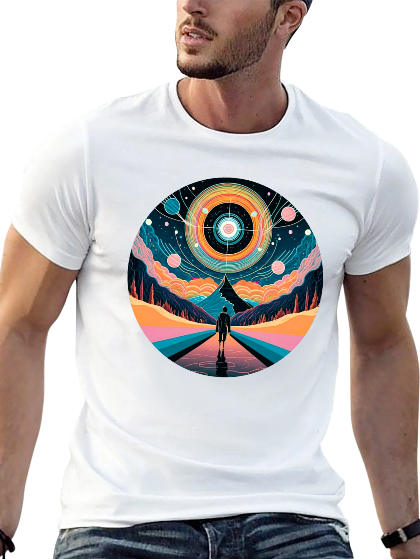 Abstract Galaxy Vision Black T-Shirt