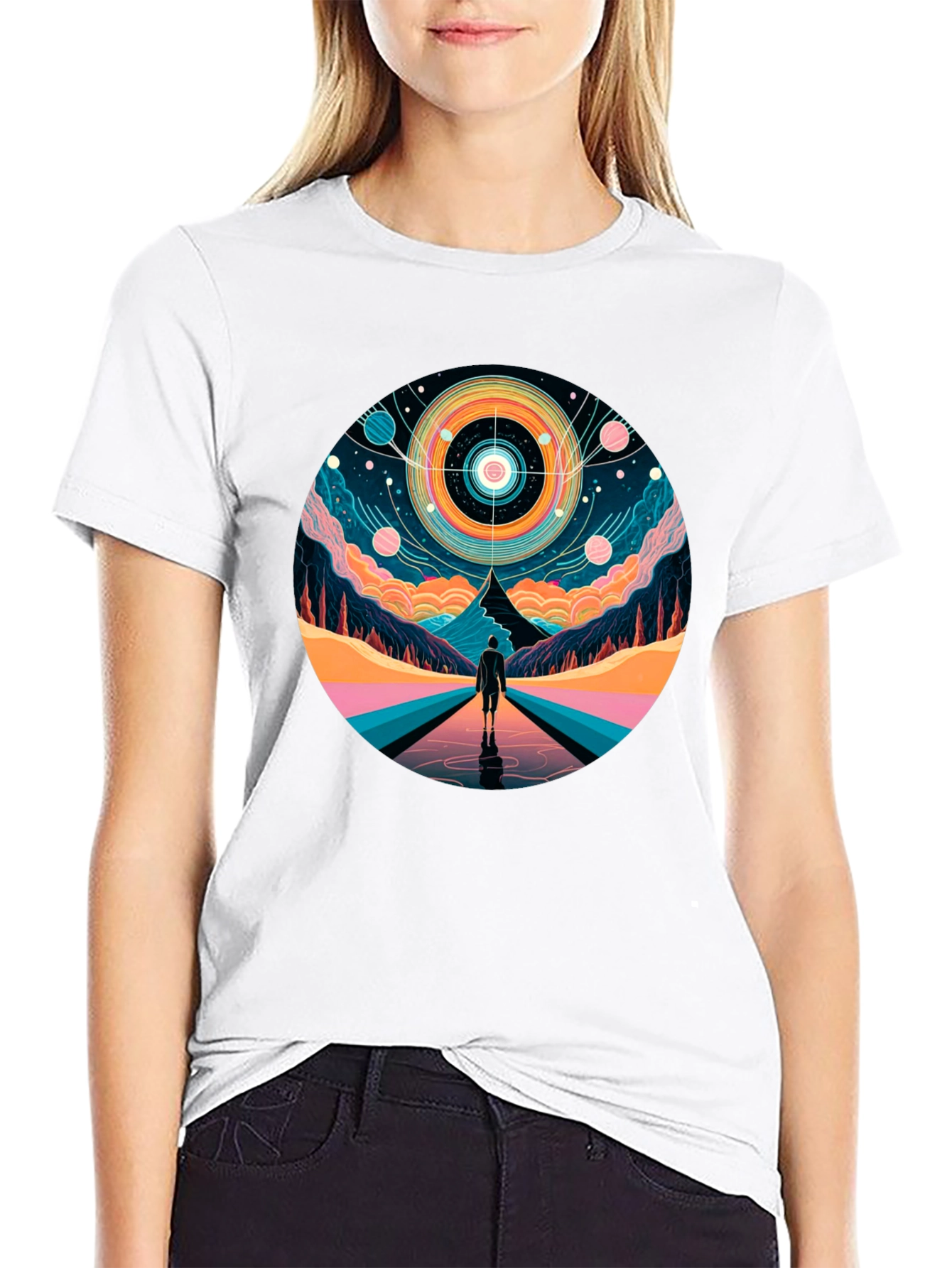 Abstract Galaxy Vision Black T-Shirt