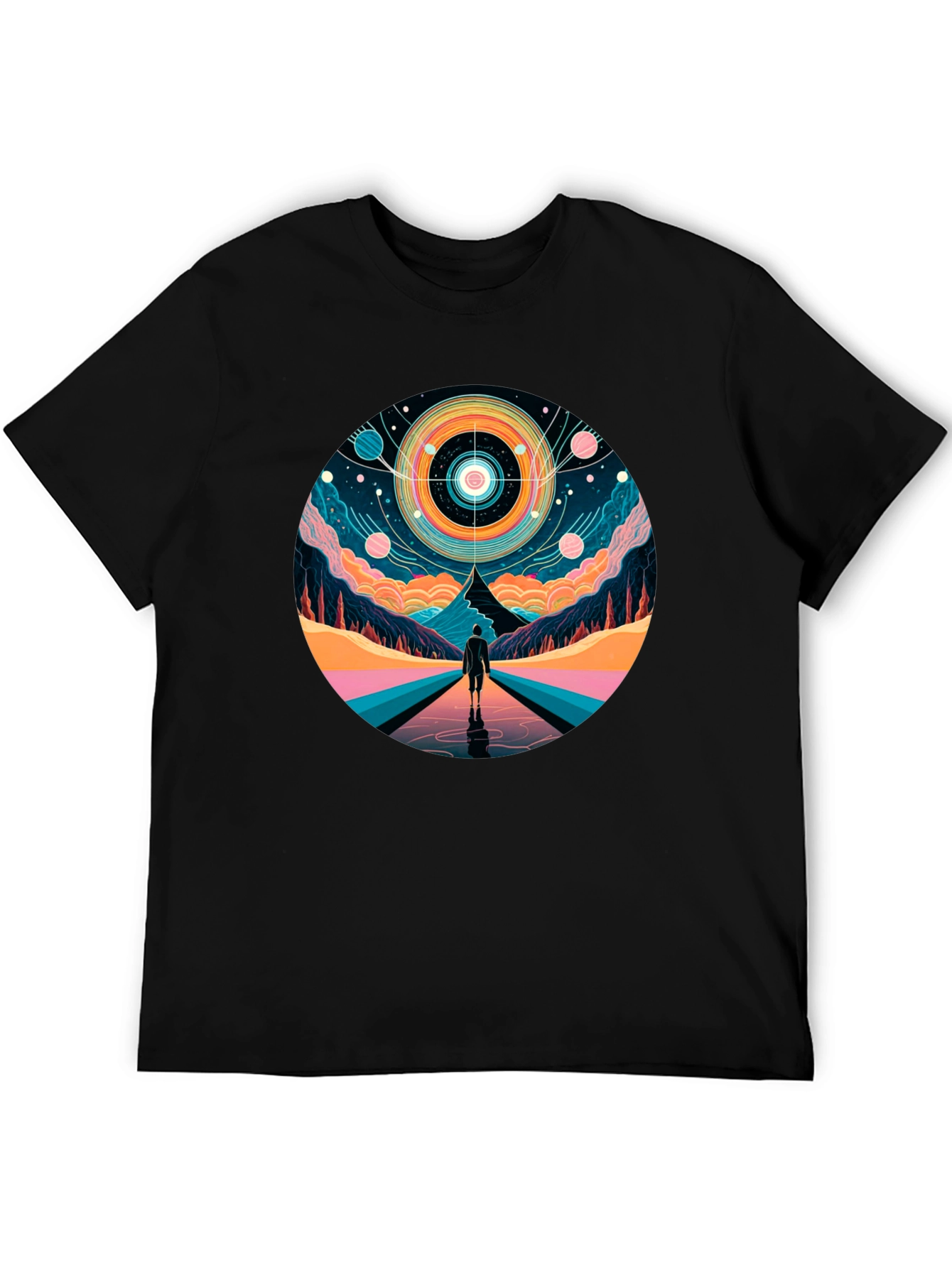Abstract Galaxy Vision Black T-Shirt