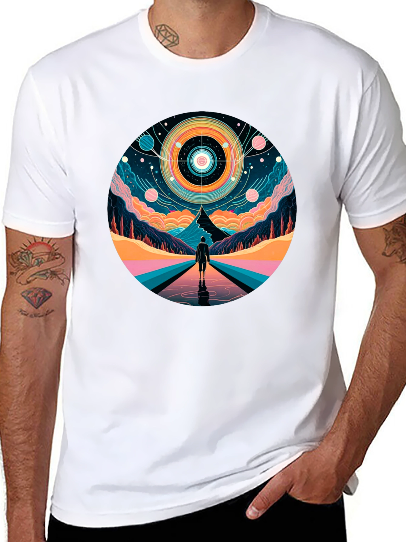 Abstract Galaxy Vision Black T-Shirt