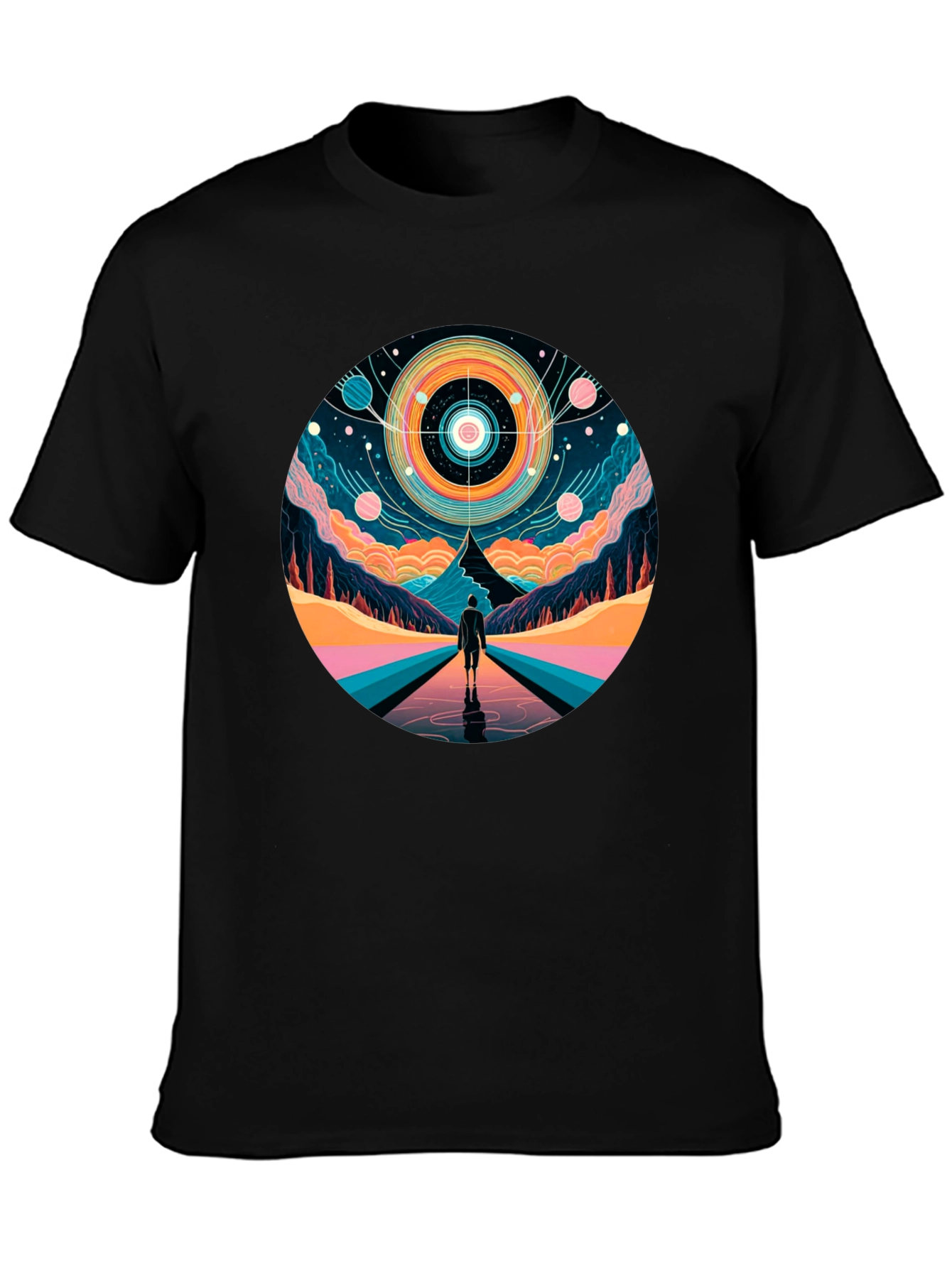 Abstract Galaxy Vision Black T-Shirt