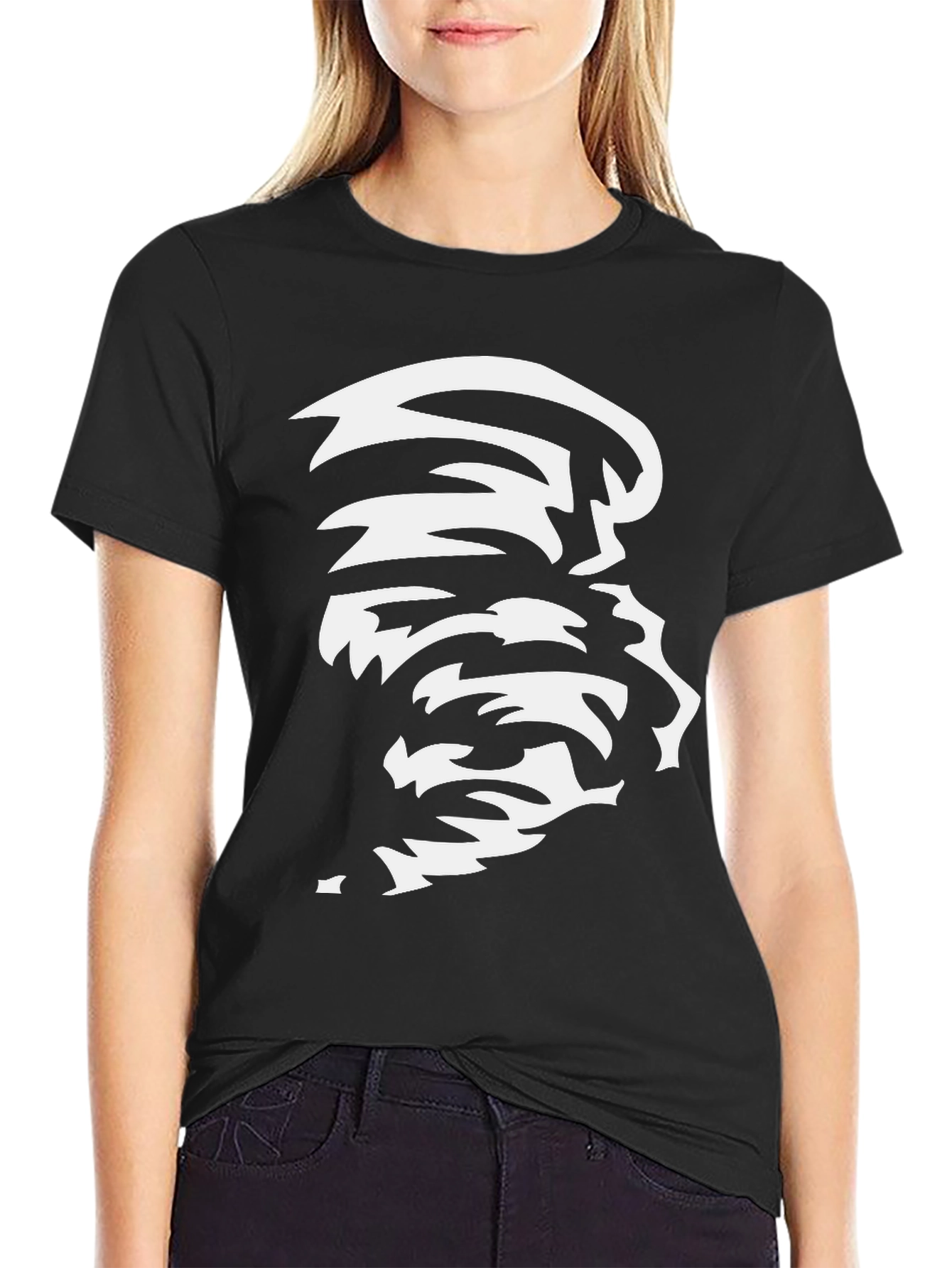 Abstract Graphic Black Tee - Modern Art Design
