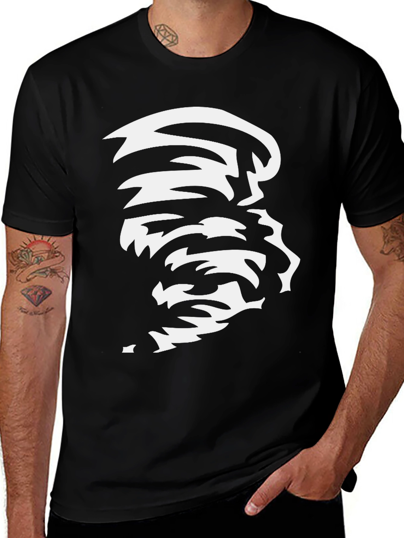Abstract Graphic Black Tee - Modern Art Design