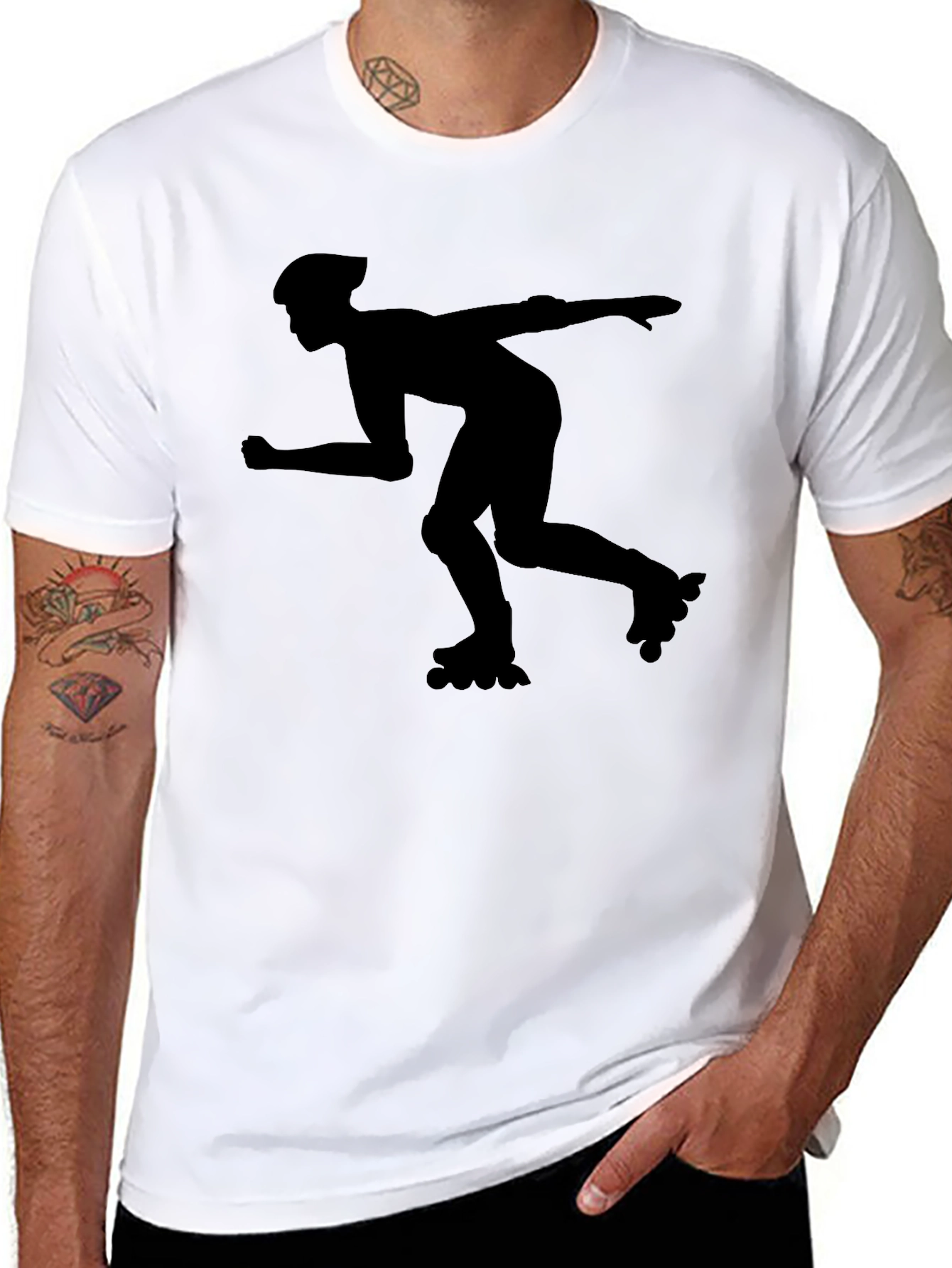Inline Skater Graphic Tee - Solid Black