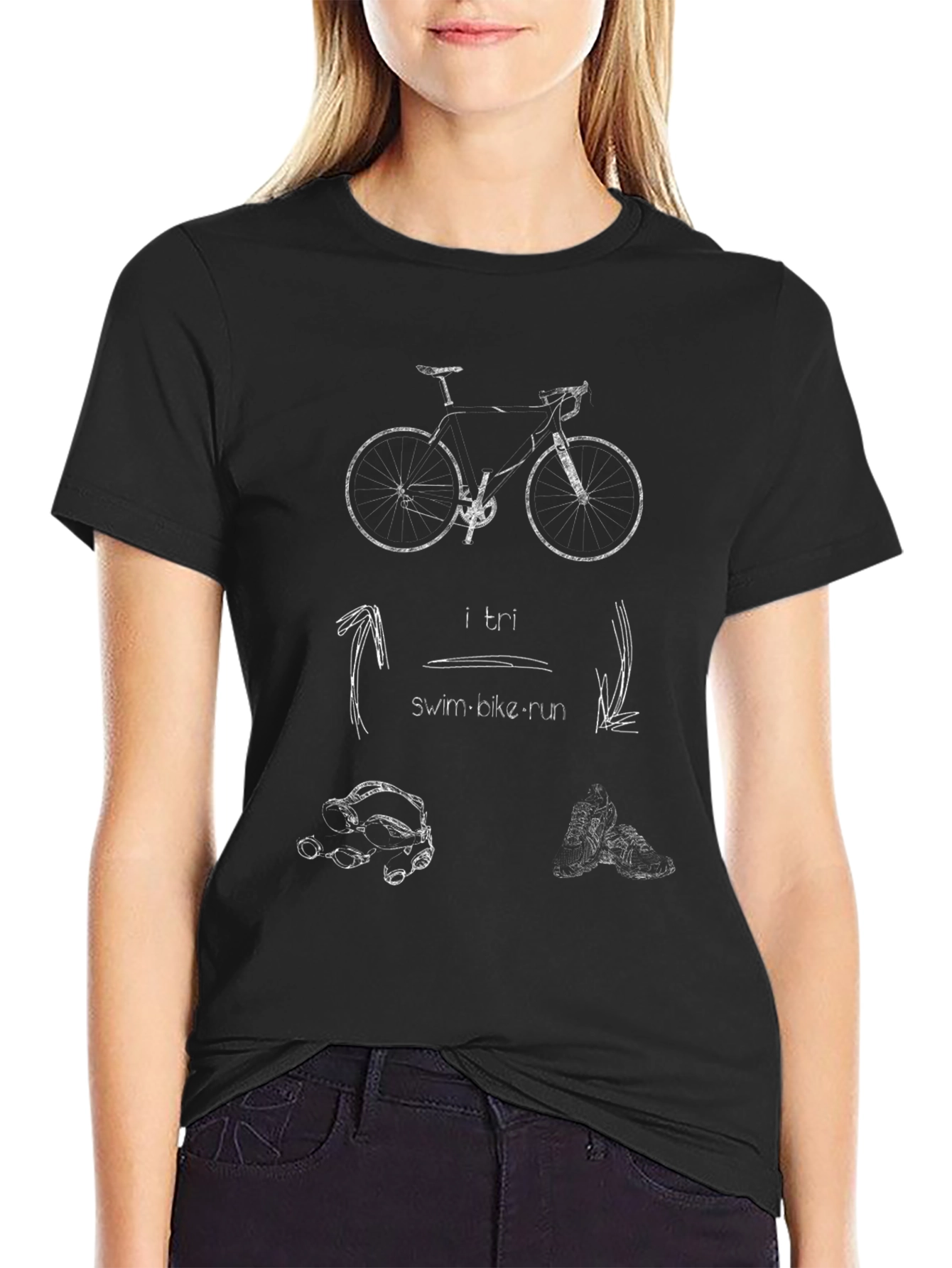 Triathlon Graphic T-Shirt - Swim Bike Run Design